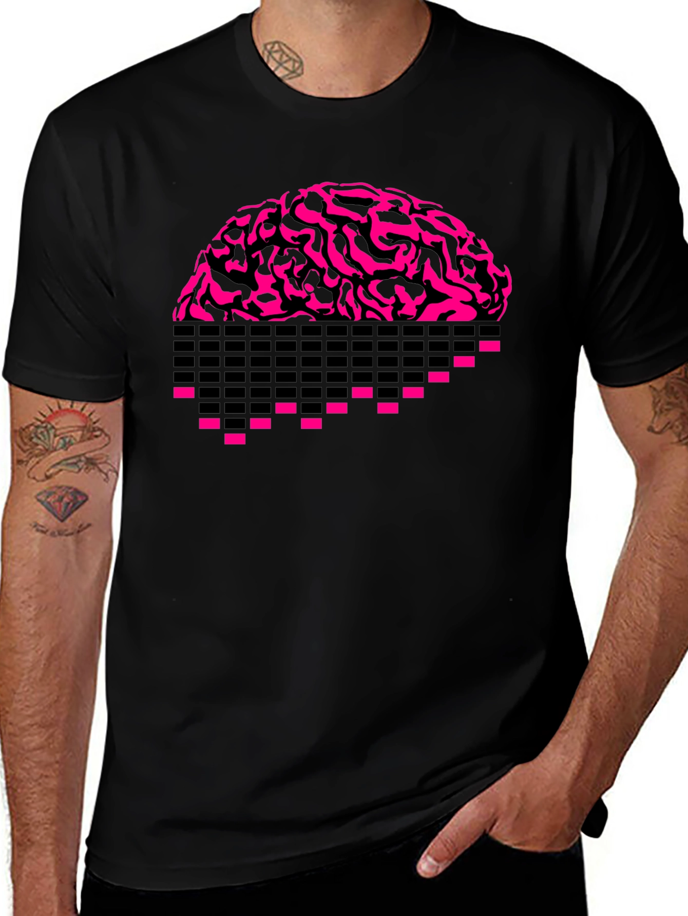 Pixel Brain Black T-Shirt