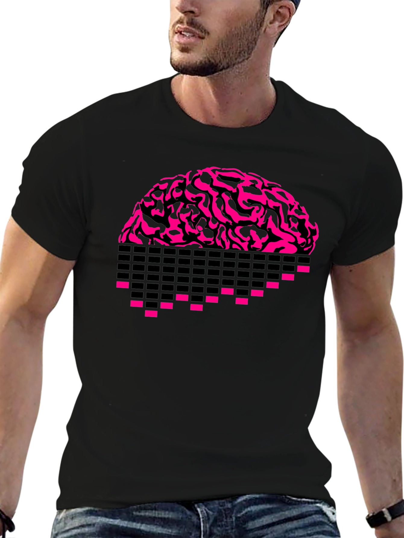 Pixel Brain Black T-Shirt
