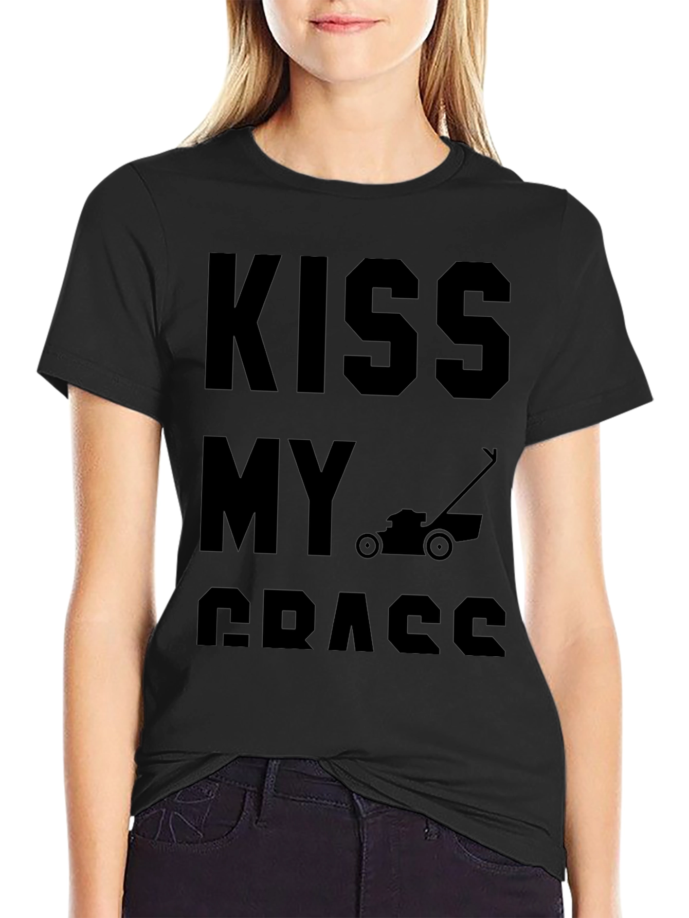Kiss My Grass Funny Lawn Mower T-Shirt