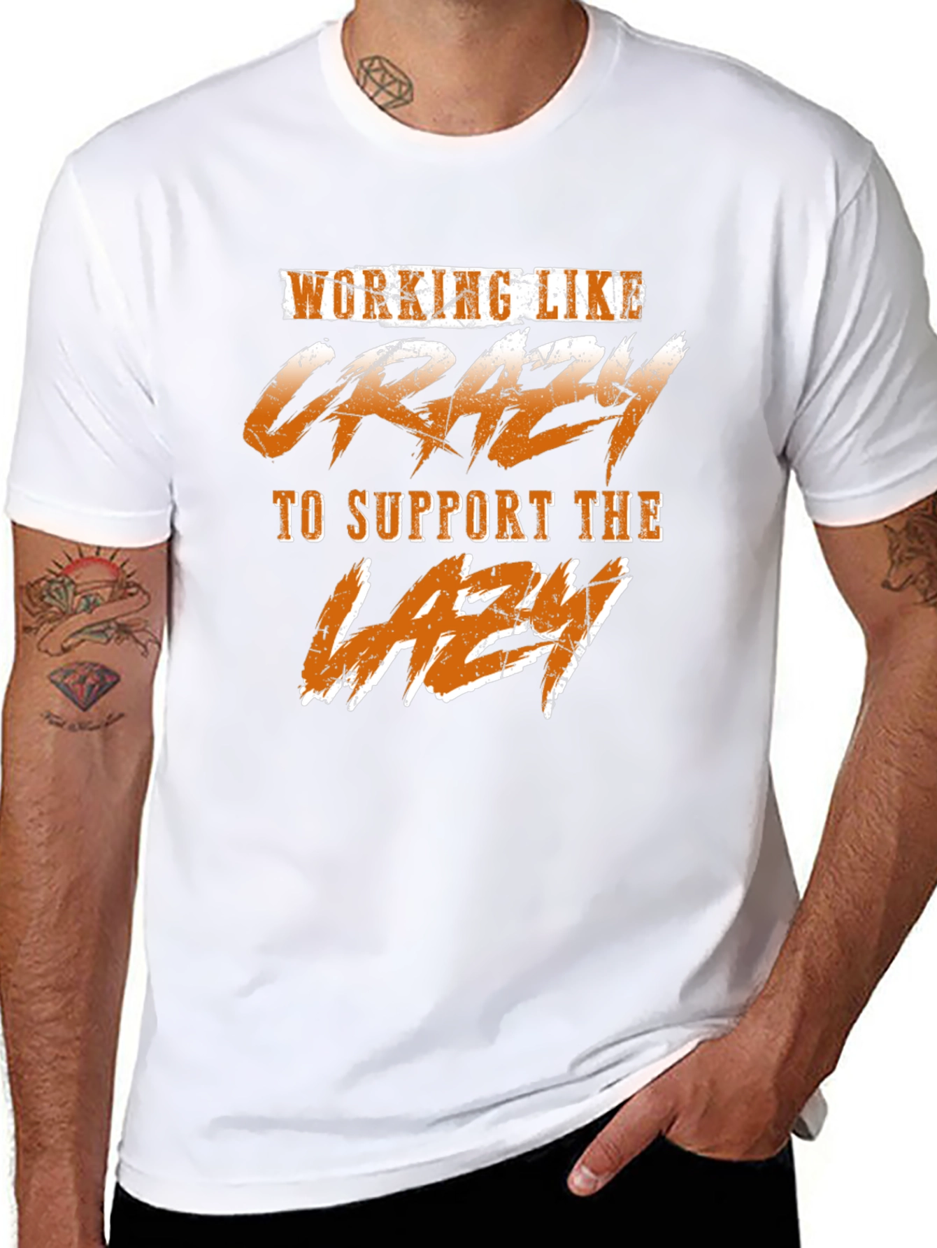 Working Like Crazy T-Shirt - Funny Graphic Tee