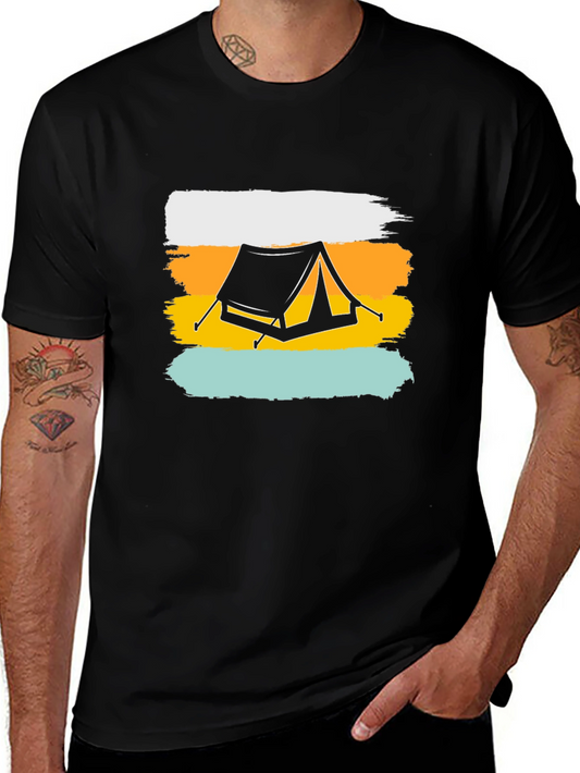Camping Tent Graphic Tee - Outdoor Adventure Shirt