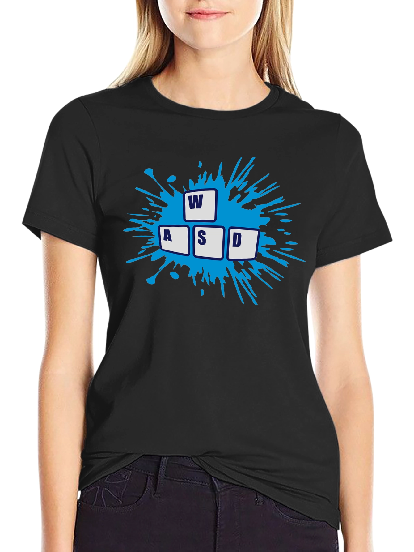 Gamer WASD Keys Graphic Black T-Shirt