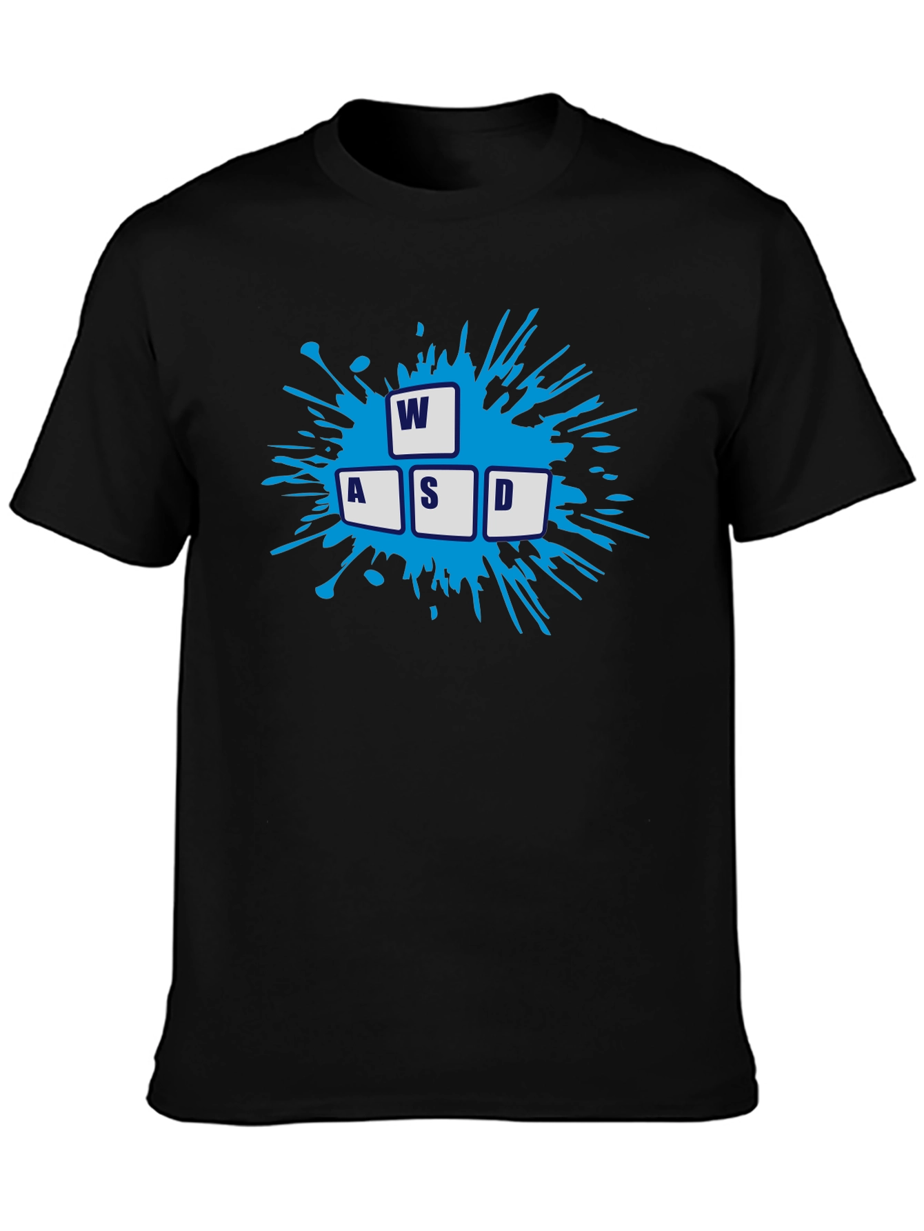 Gamer WASD Keys Graphic Black T-Shirt