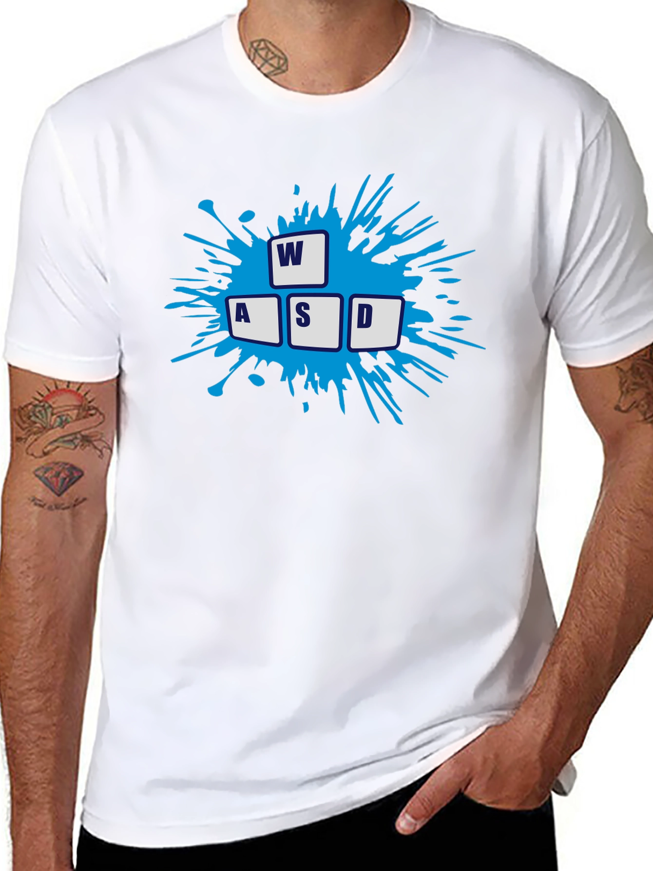 Gamer WASD Keys Graphic Black T-Shirt