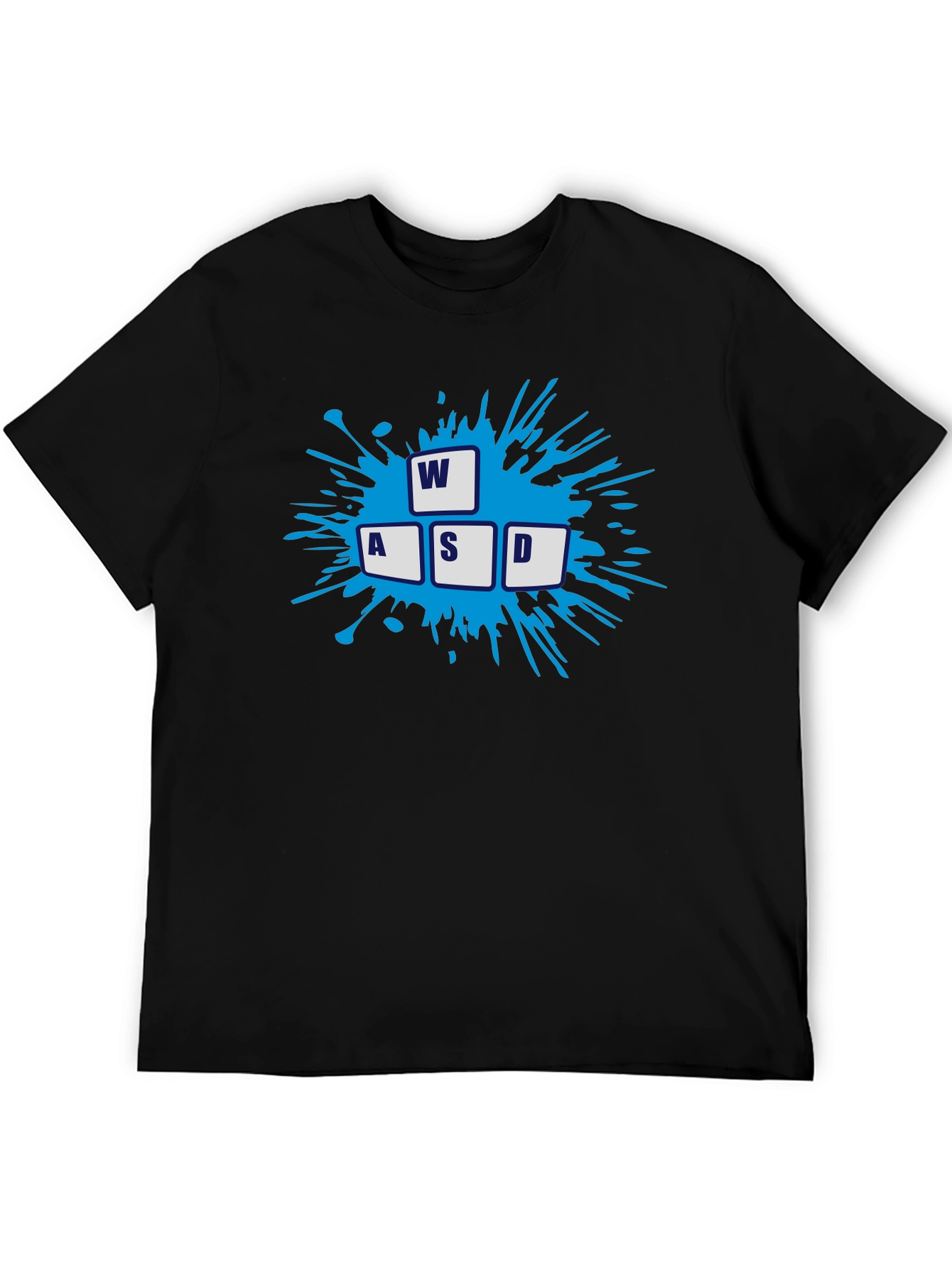 Gamer WASD Keys Graphic Black T-Shirt