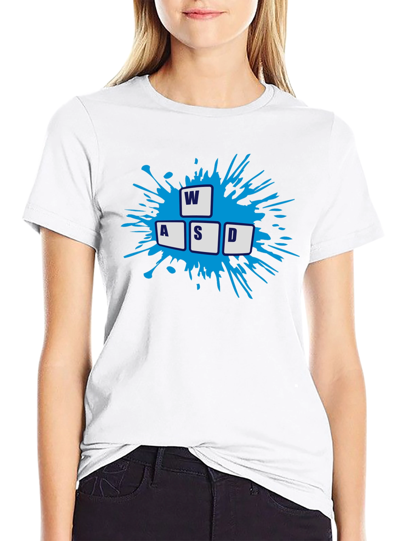 Gamer WASD Keys Graphic Black T-Shirt