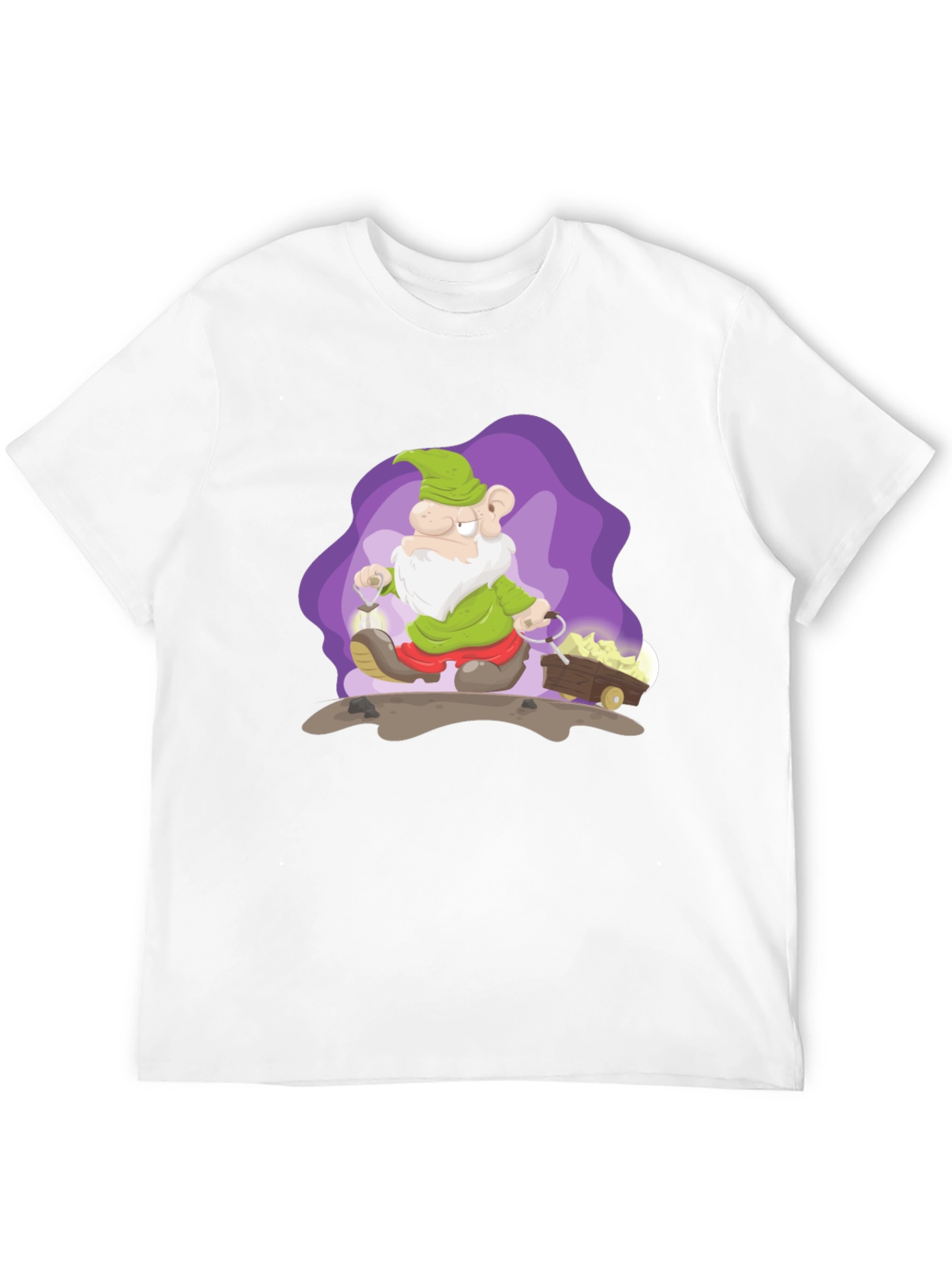 Cartoon Mine Dwarf Black T-Shirt