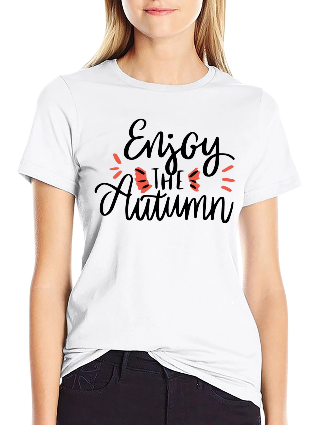 Enjoy The Autumn Black Graphic T-Shirt