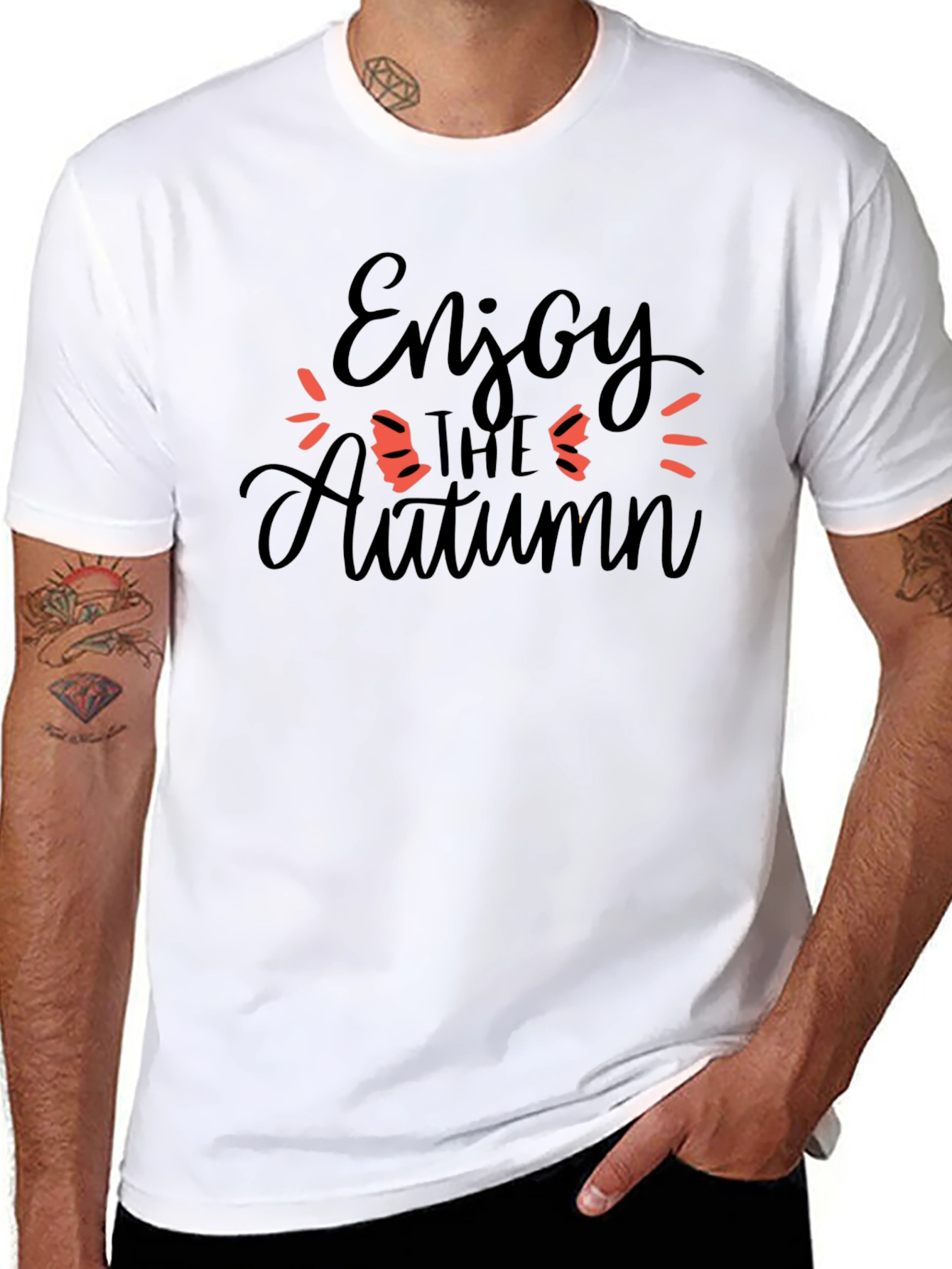 Enjoy The Autumn Black Graphic T-Shirt