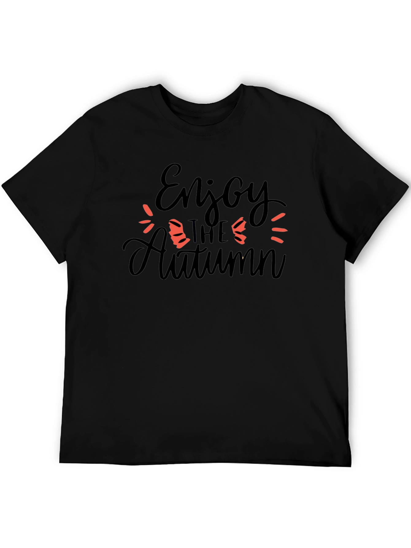 Enjoy The Autumn Black Graphic T-Shirt