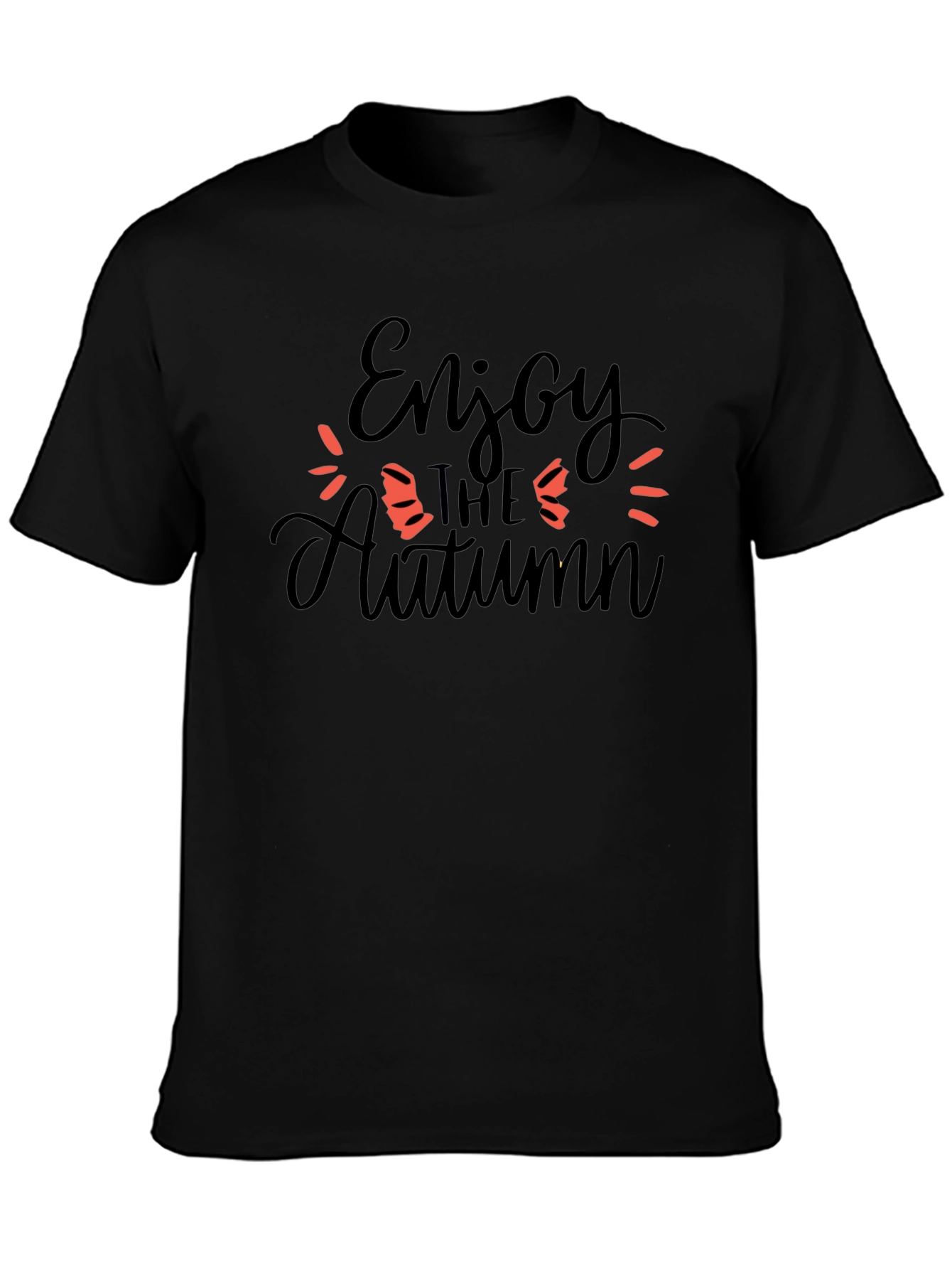 Enjoy The Autumn Black Graphic T-Shirt