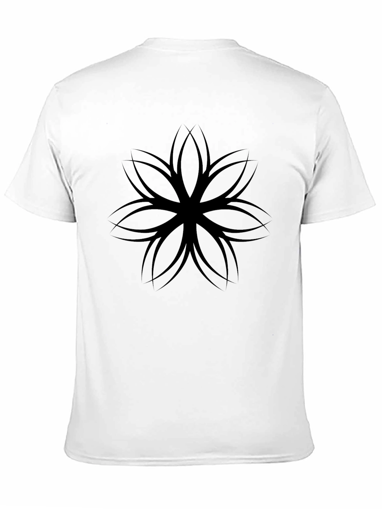 Mens Black Graphic Tee - Floral Design