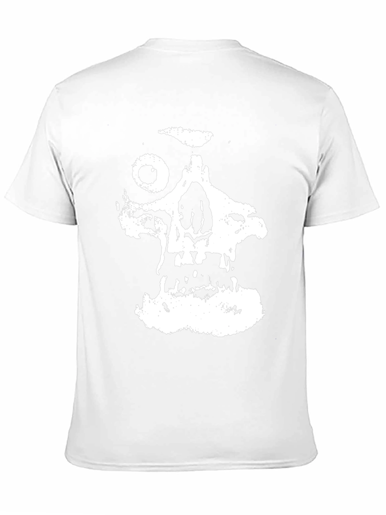 Black T-Shirt with Distressed Skull Graphic
