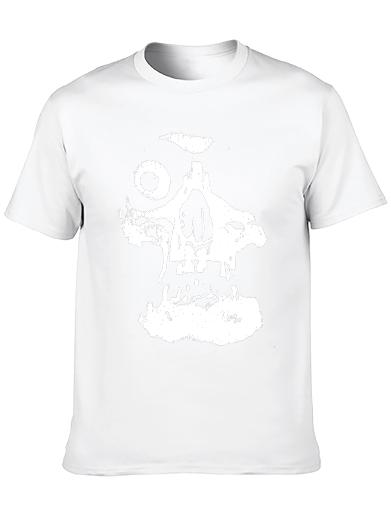 Black T-Shirt with Distressed Skull Graphic