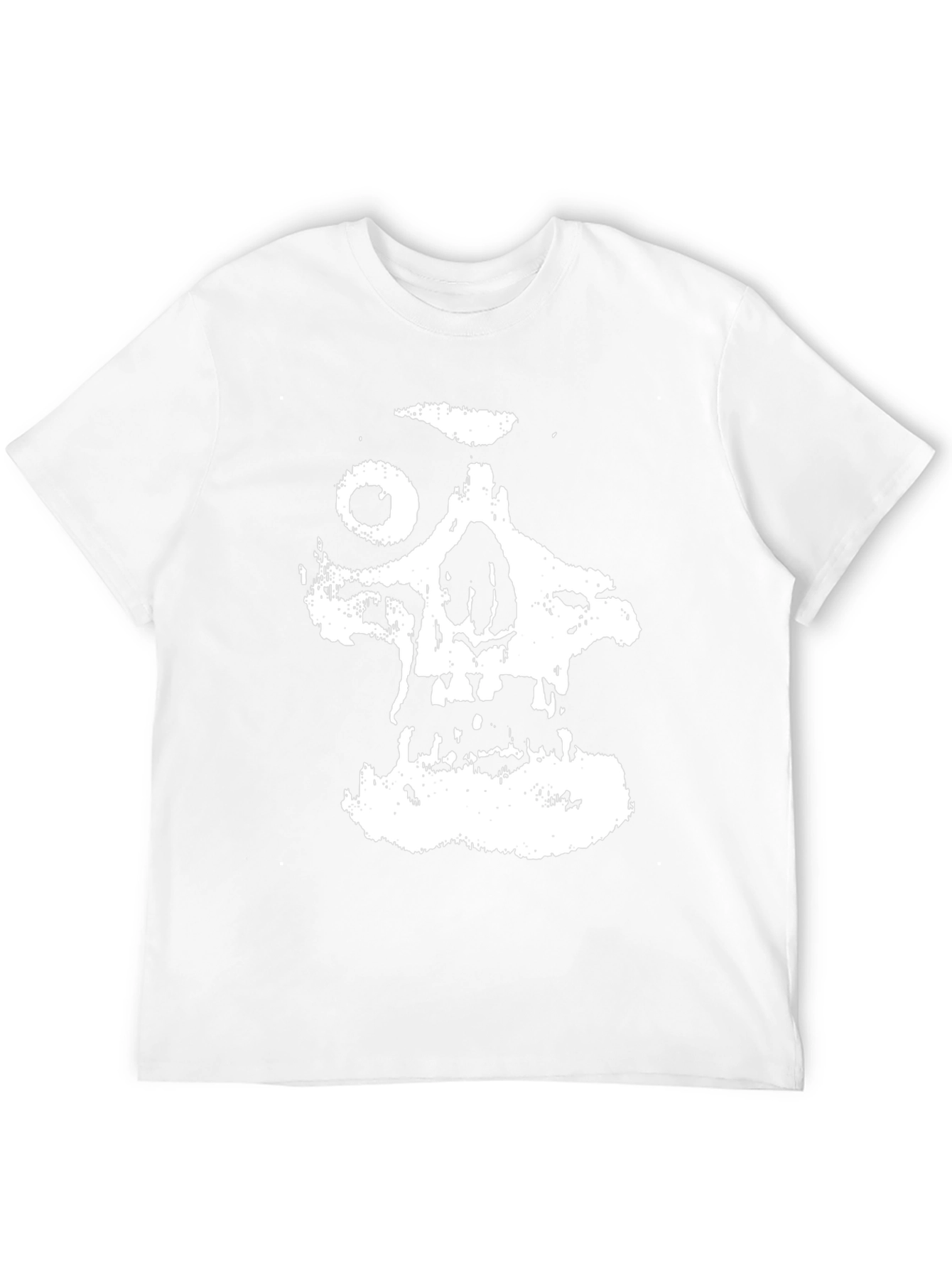 Black T-Shirt with Distressed Skull Graphic