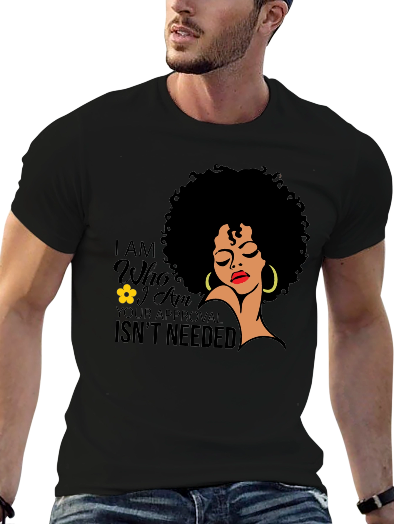 Empowered Afro Woman T-Shirt: No Approval Needed