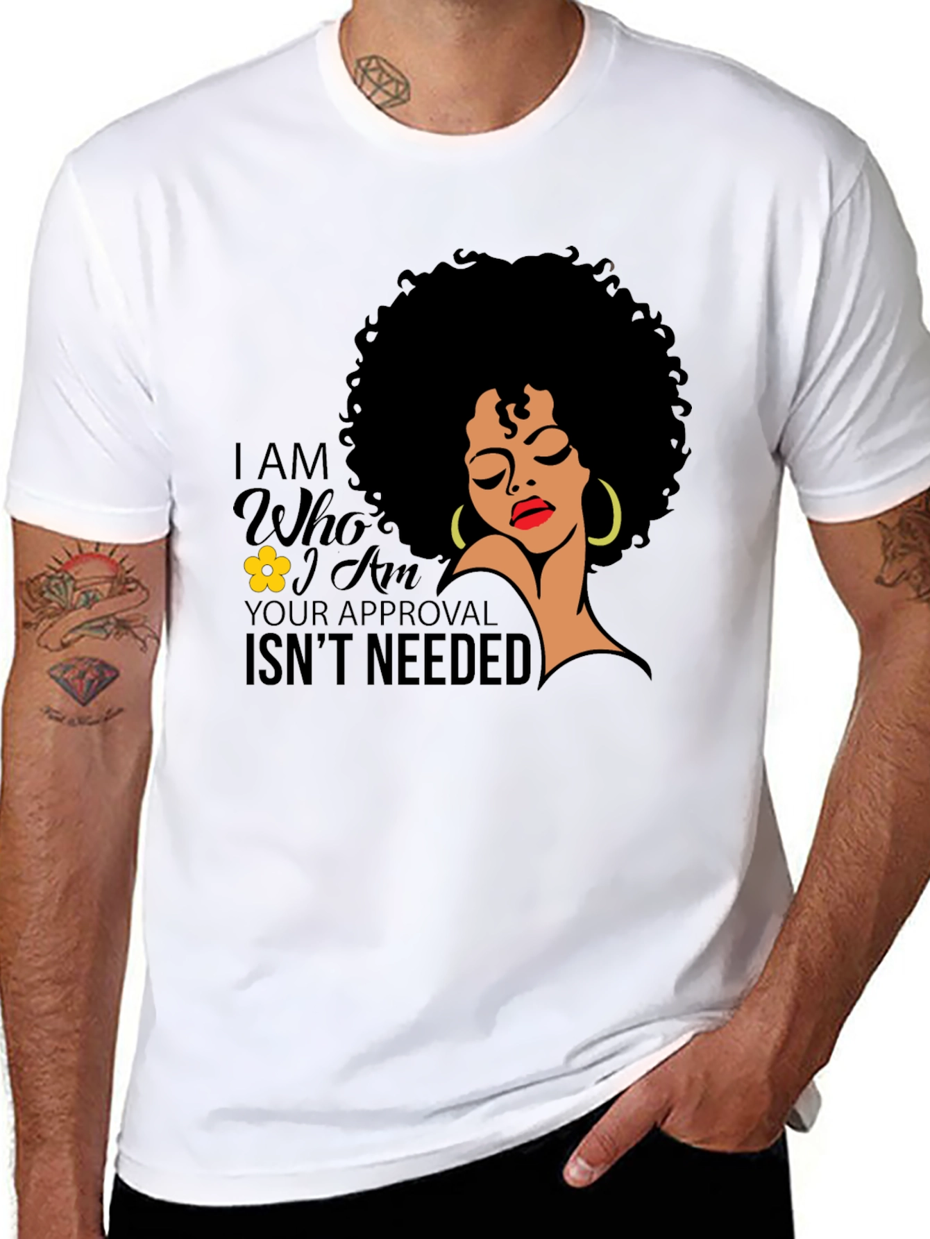 Empowered Afro Woman T-Shirt: No Approval Needed