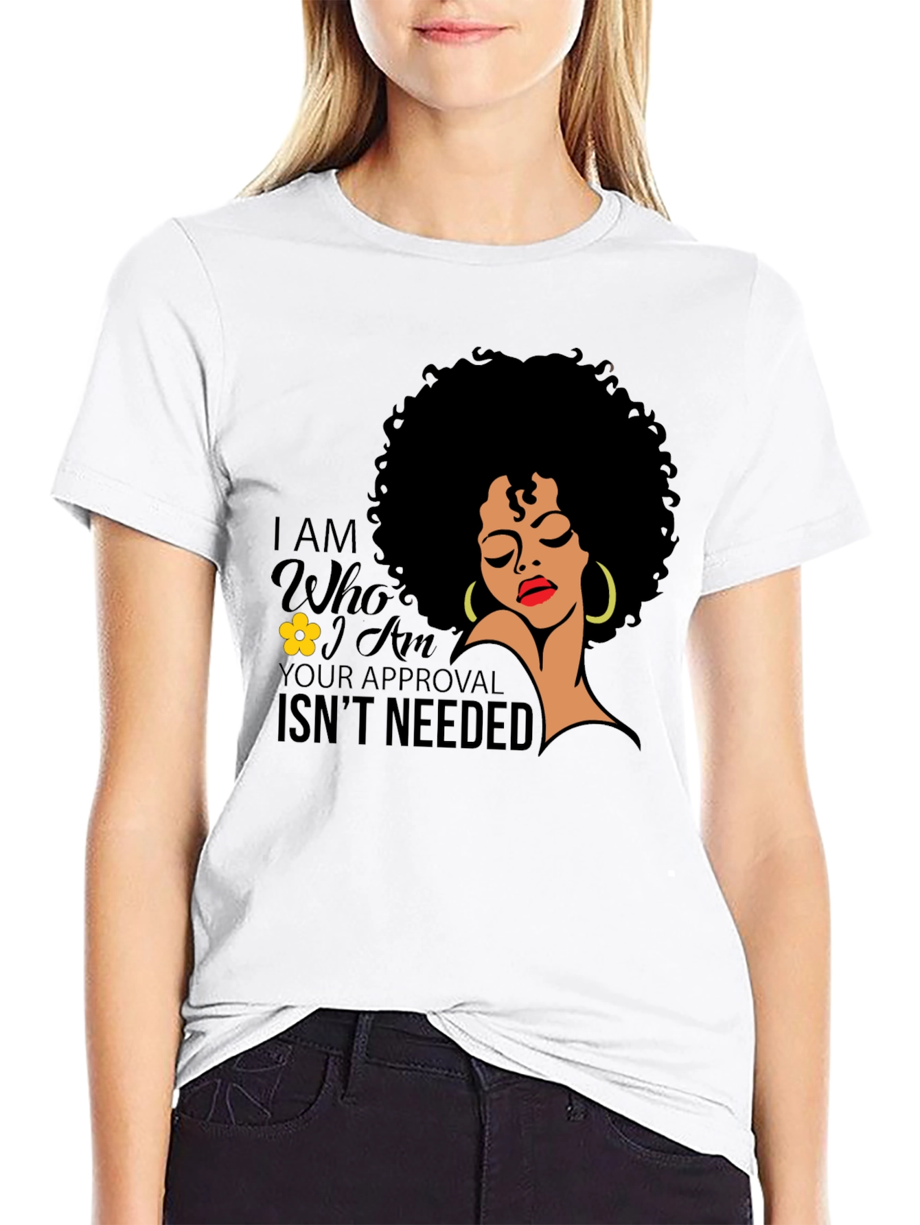 Empowered Afro Woman T-Shirt: No Approval Needed