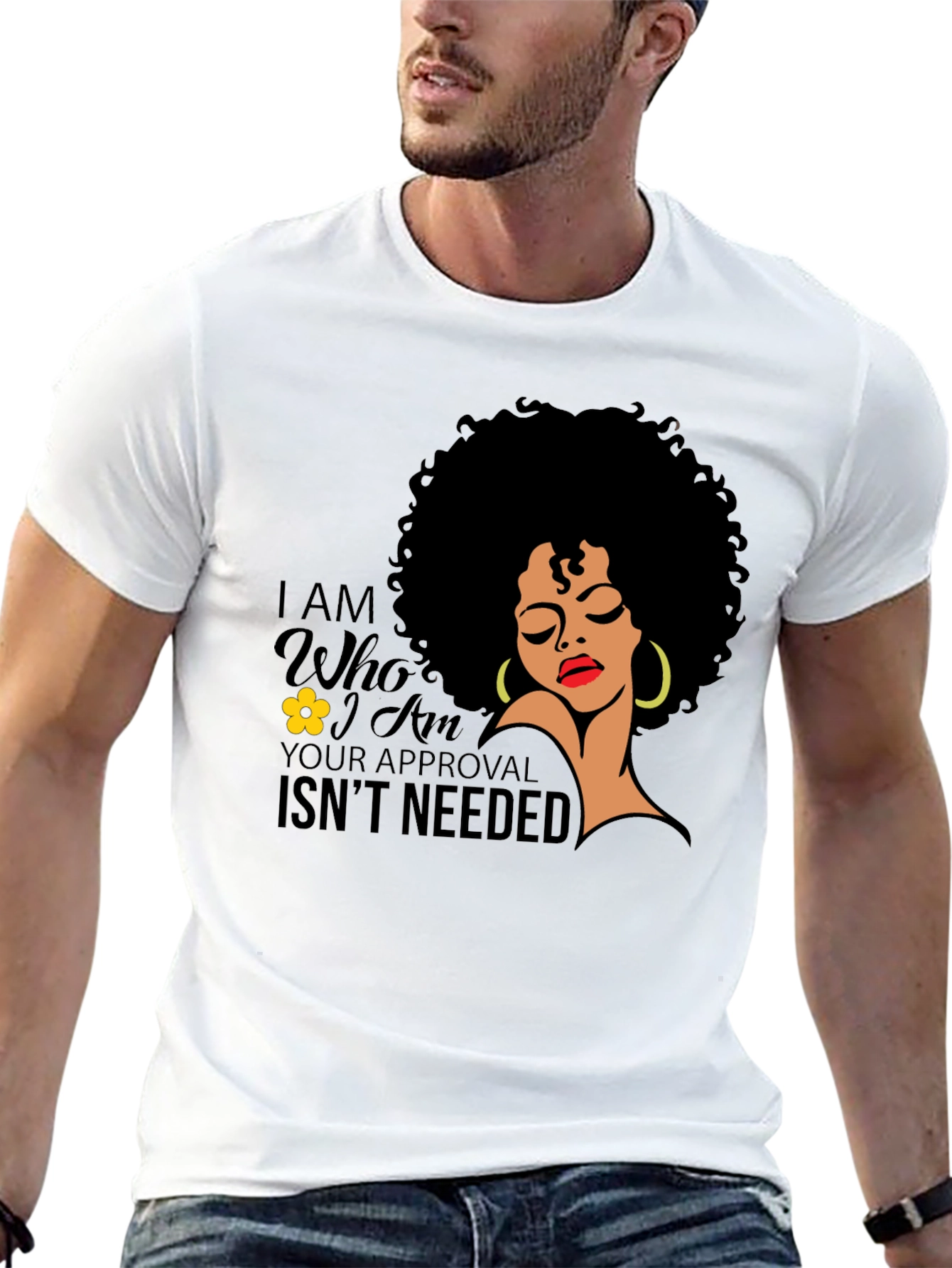 Empowered Afro Woman T-Shirt: No Approval Needed