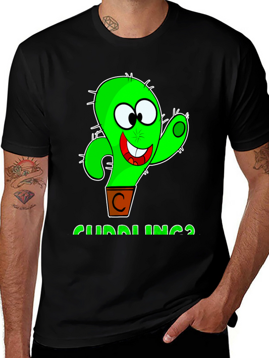Cuddlings Cactus Graphic T-Shirt - Funny Cartoon Design