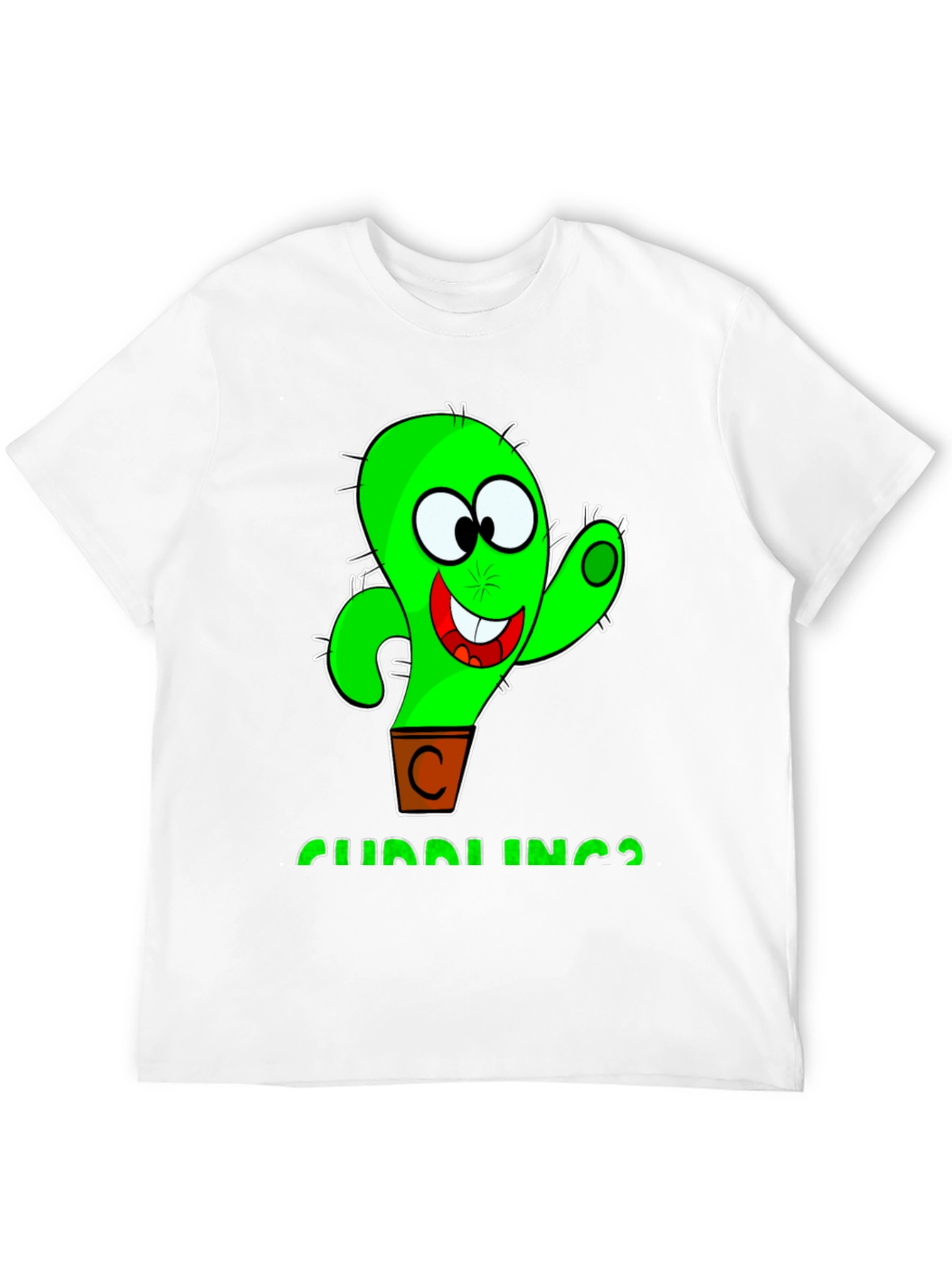 Cuddlings Cactus Graphic T-Shirt - Funny Cartoon Design