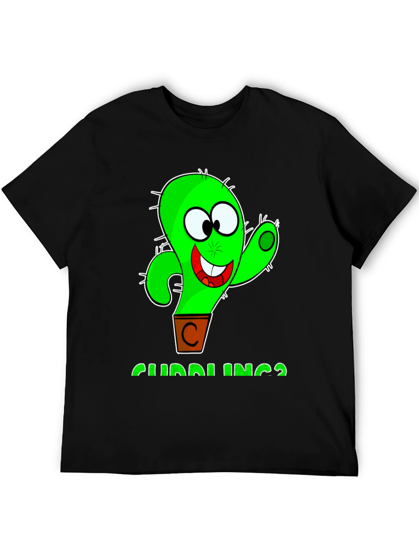 Cuddlings Cactus Graphic T-Shirt - Funny Cartoon Design