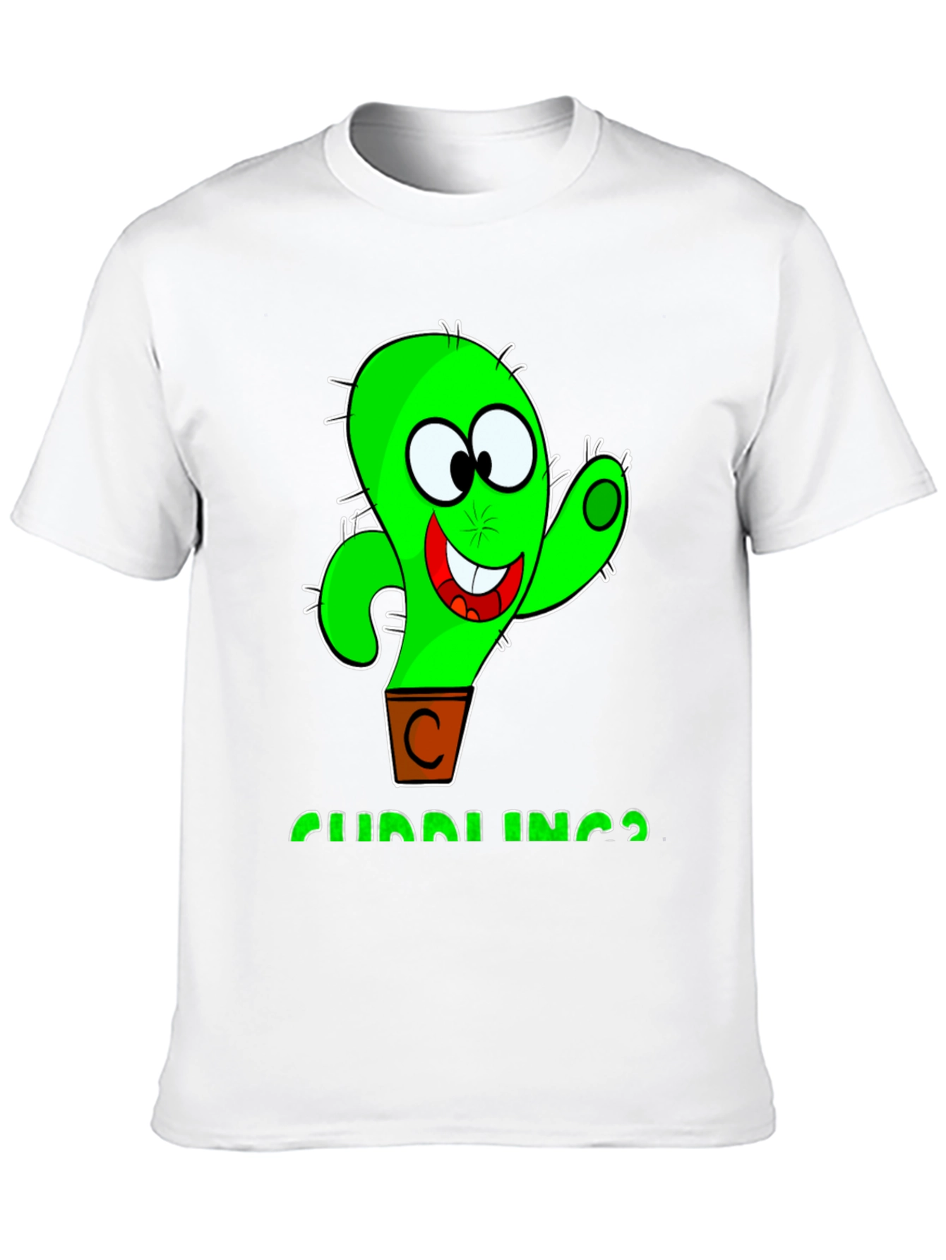 Cuddlings Cactus Graphic T-Shirt - Funny Cartoon Design