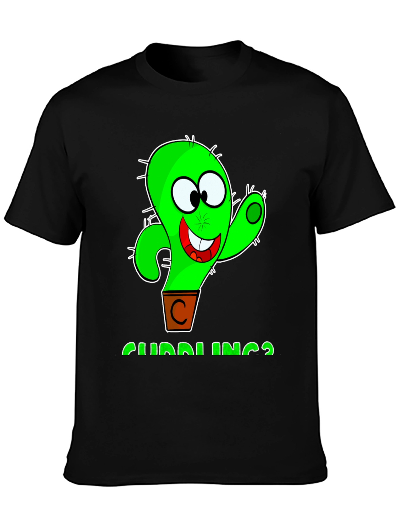 Cuddlings Cactus Graphic T-Shirt - Funny Cartoon Design