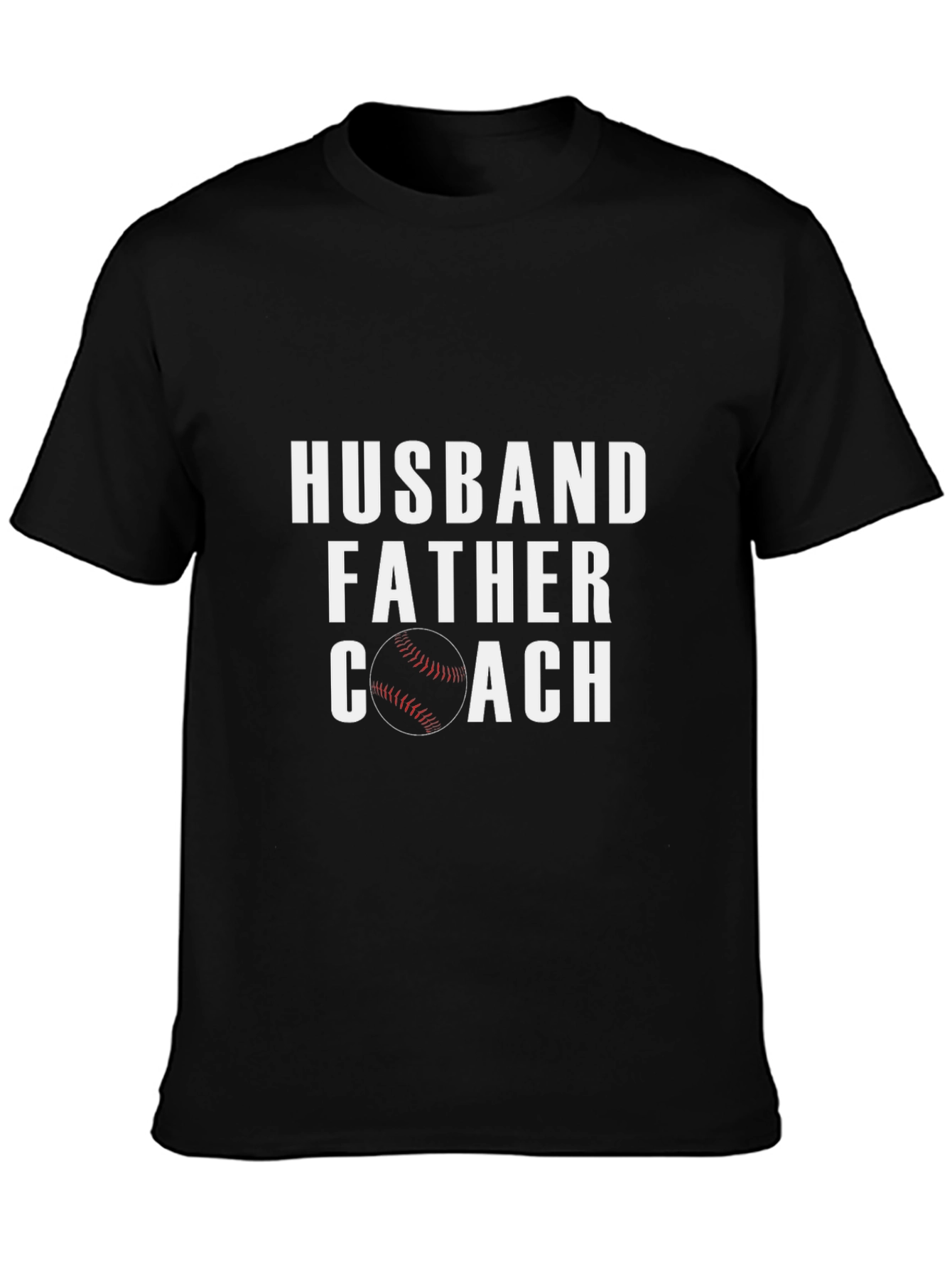 Husband Father Coach Graphic Tee - Baseball Dad Shirt