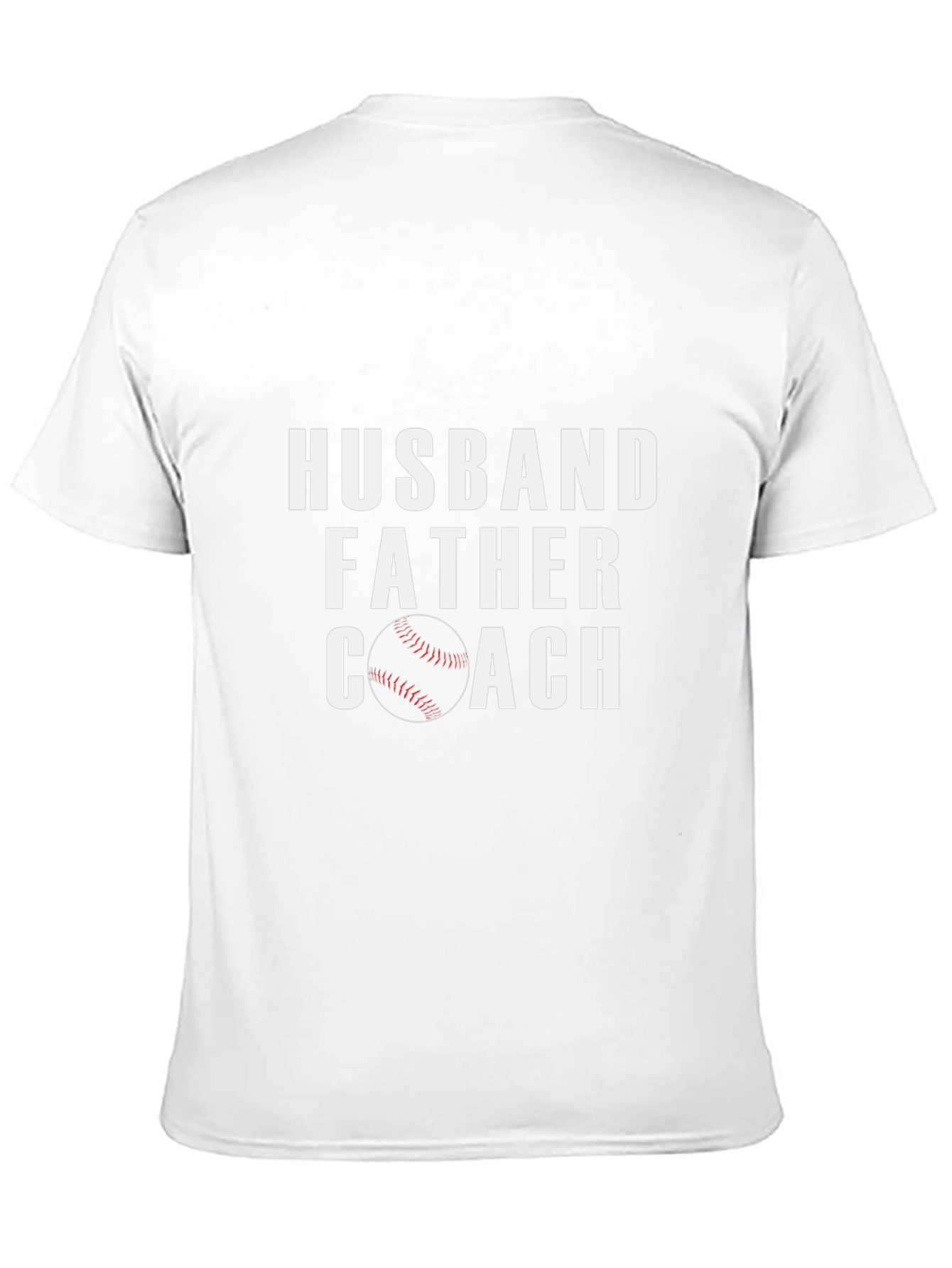 Husband Father Coach Graphic Tee - Baseball Dad Shirt