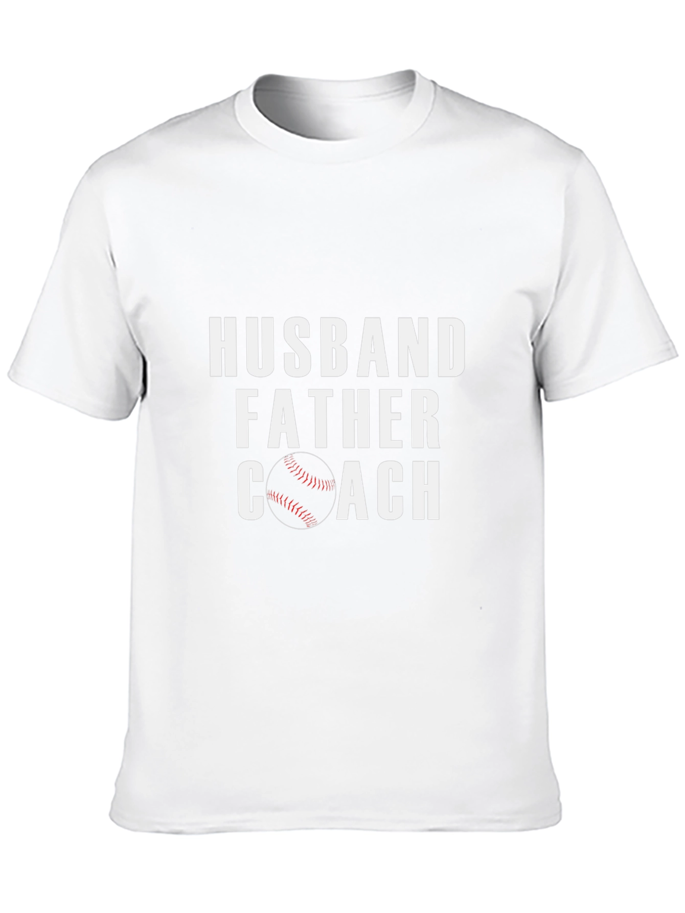 Husband Father Coach Graphic Tee - Baseball Dad Shirt