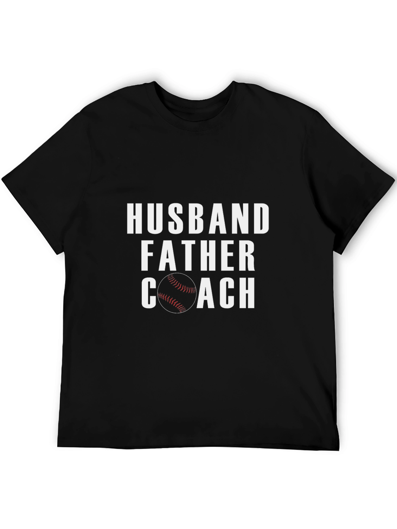 Husband Father Coach Graphic Tee - Baseball Dad Shirt