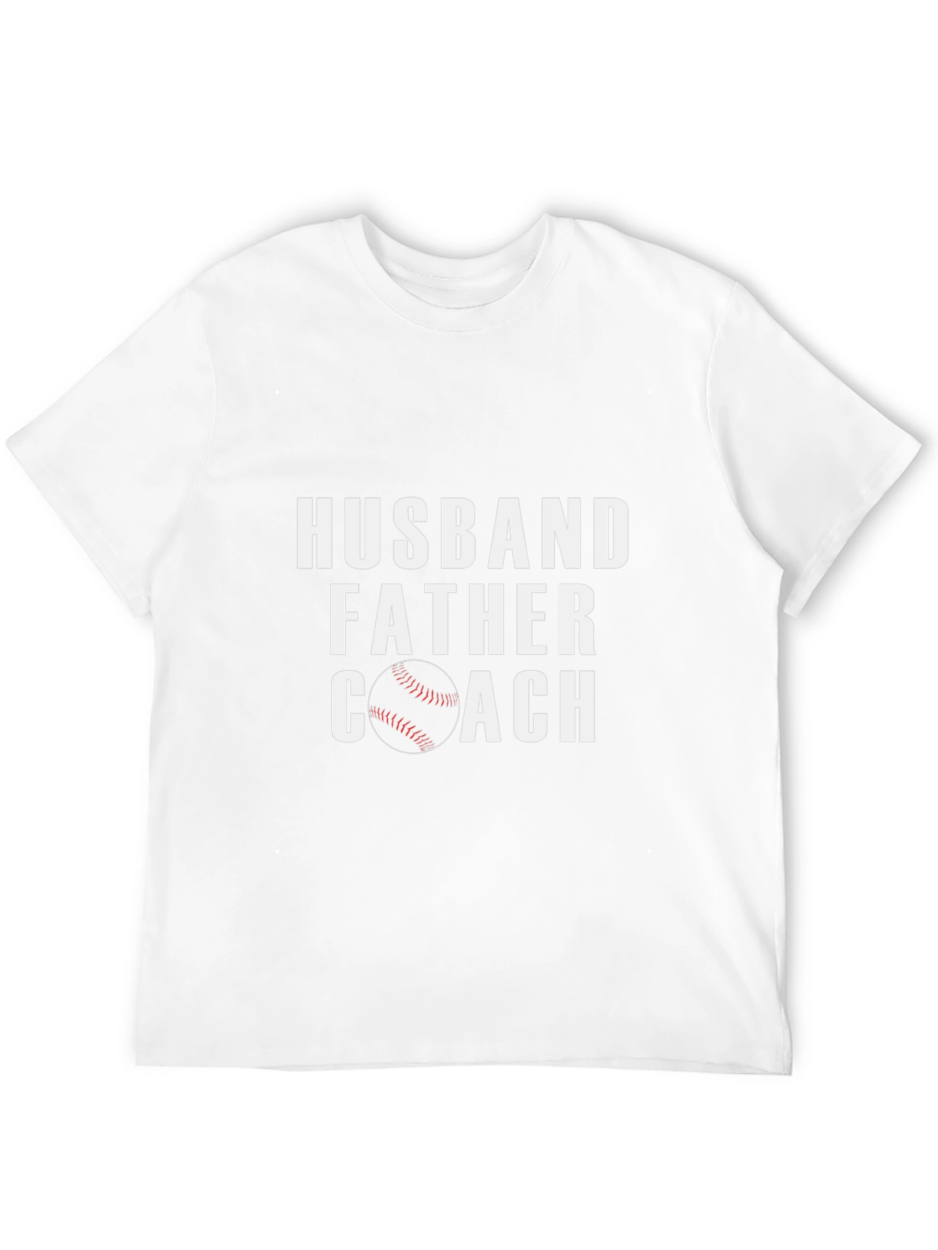 Husband Father Coach Graphic Tee - Baseball Dad Shirt