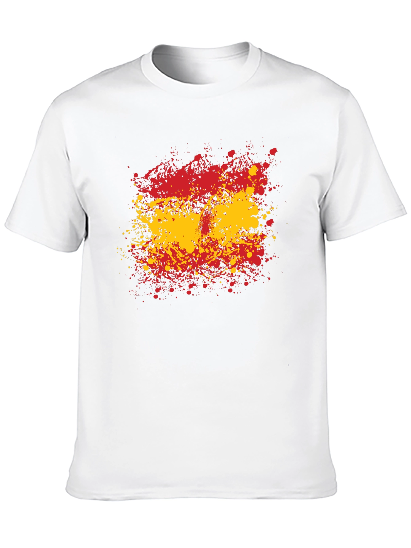 Spain Flag Splatter Graphic T-Shirt
