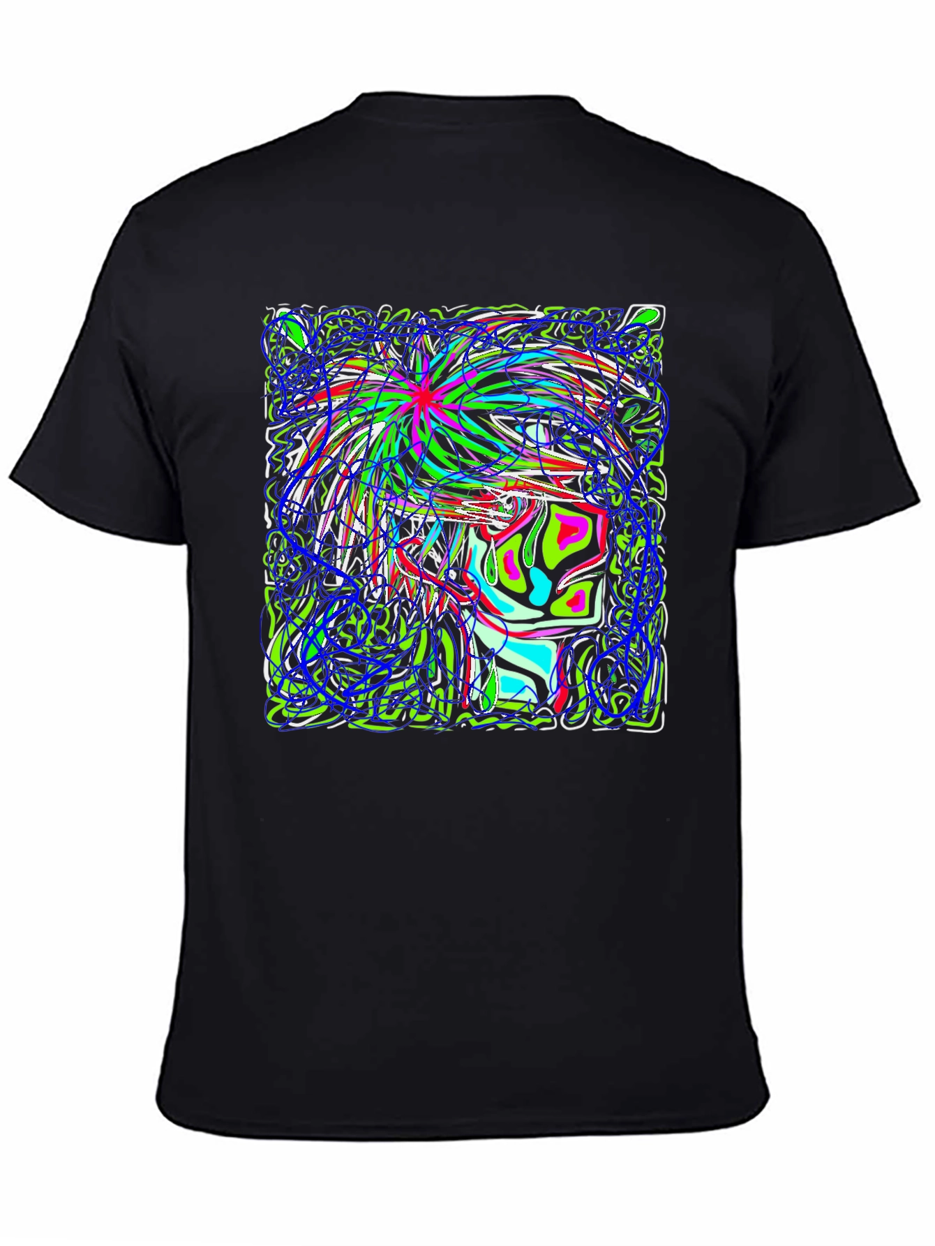 Abstract Art Graphic Print Black T-Shirt