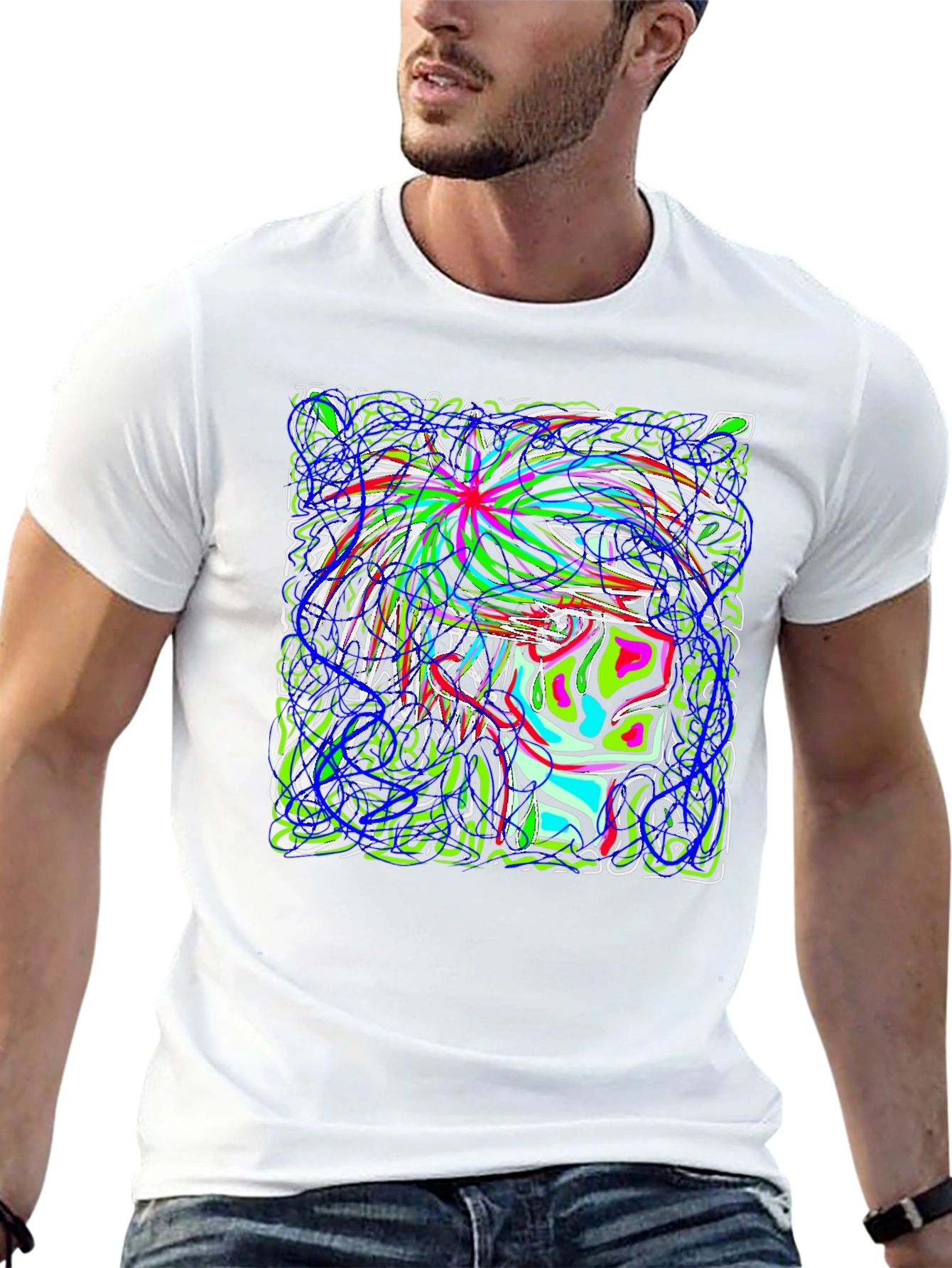 Abstract Art Graphic Print Black T-Shirt