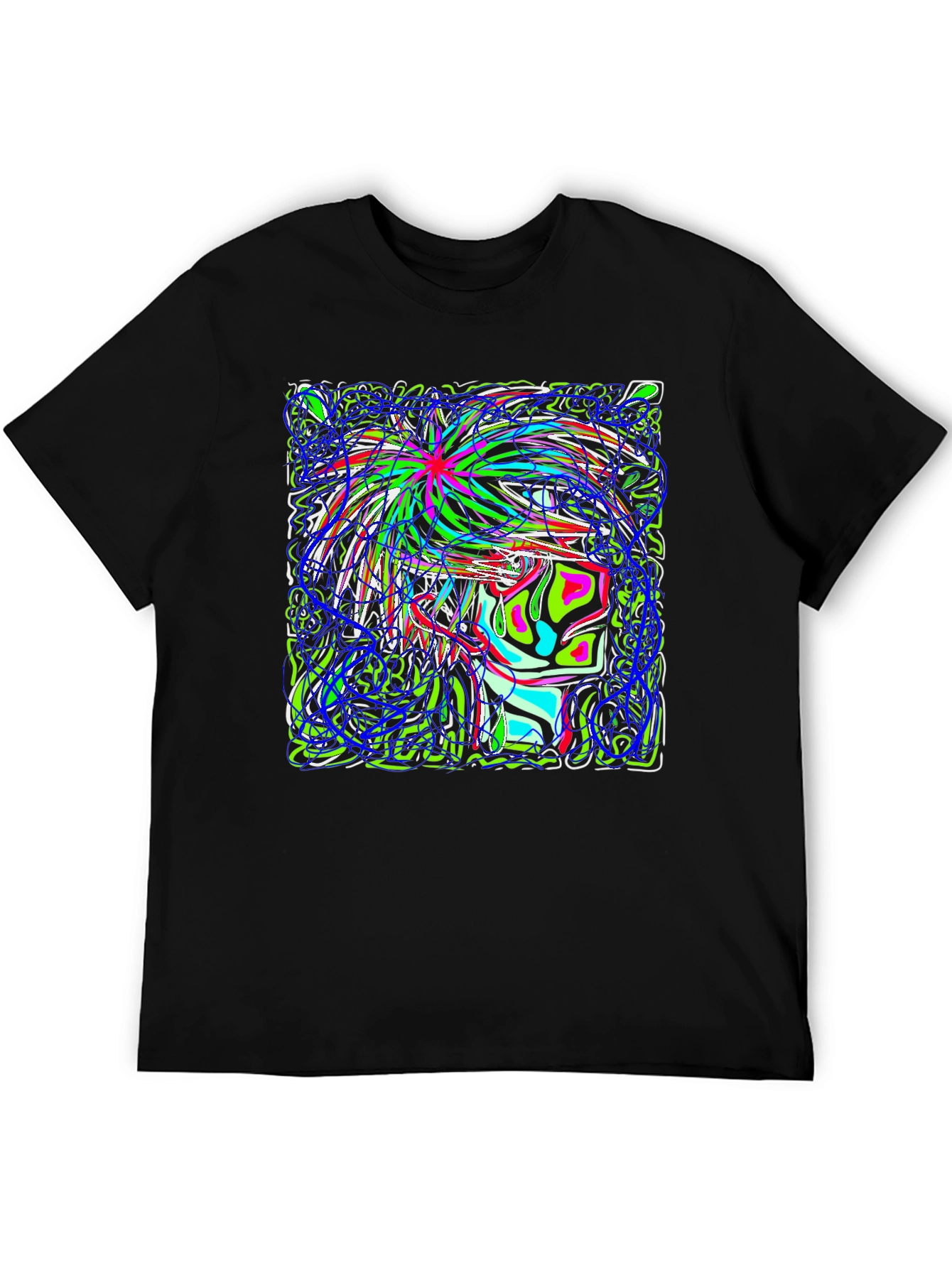 Abstract Art Graphic Print Black T-Shirt
