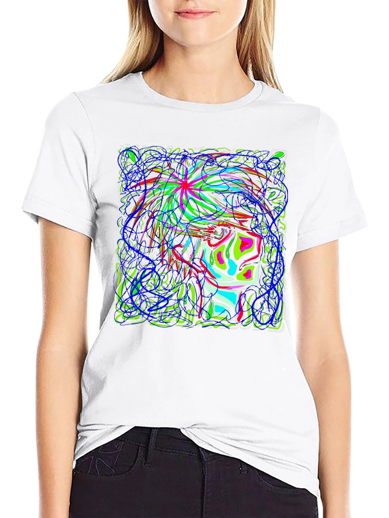 Abstract Art Graphic Print Black T-Shirt