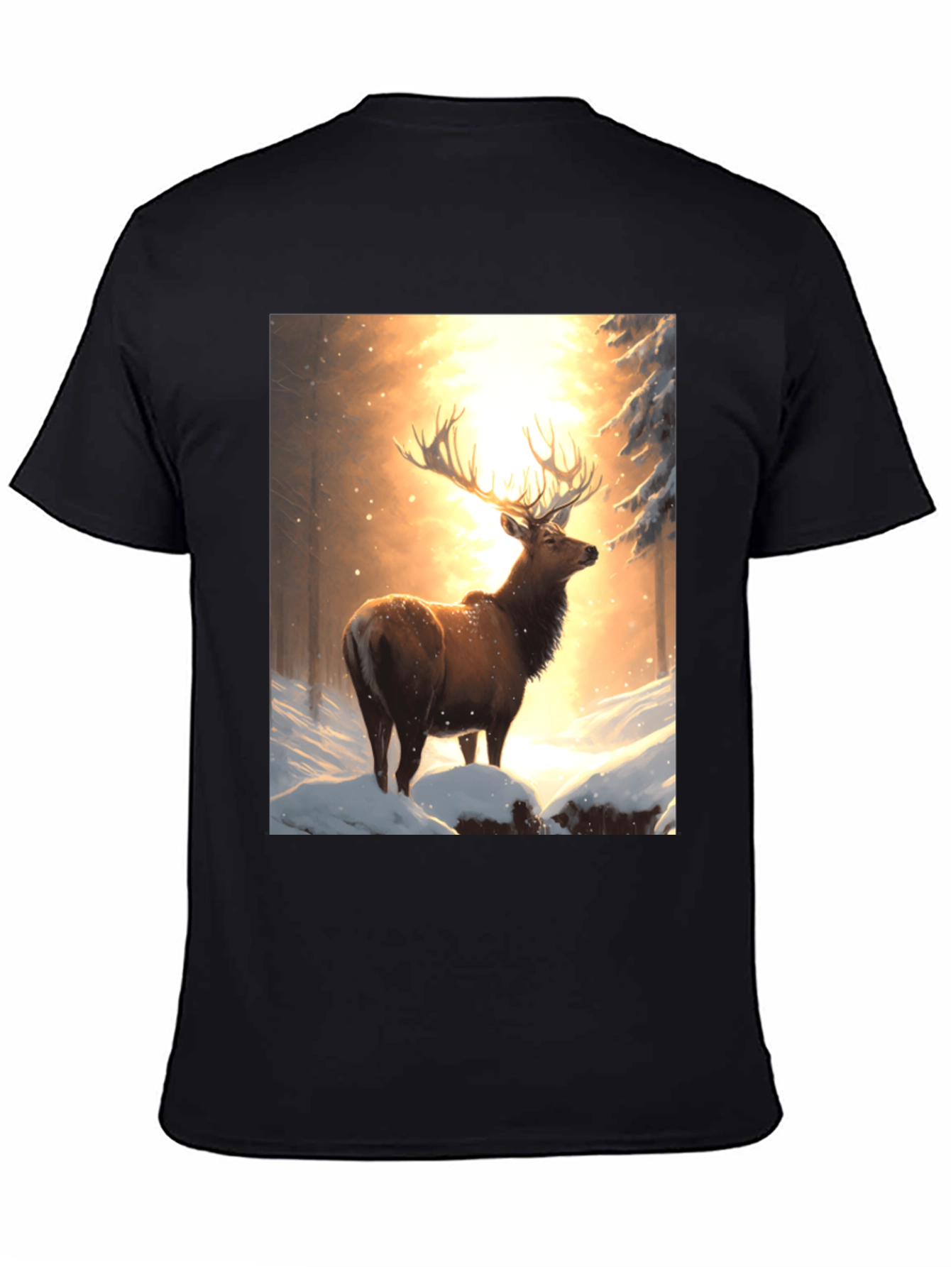 Elk in Snowy Forest T-Shirt