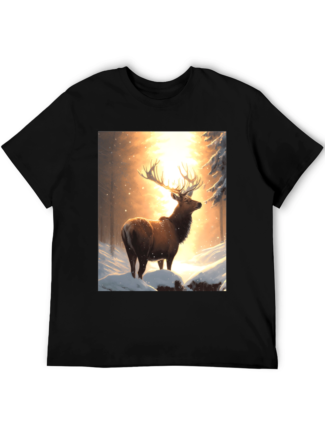 Elk in Snowy Forest T-Shirt