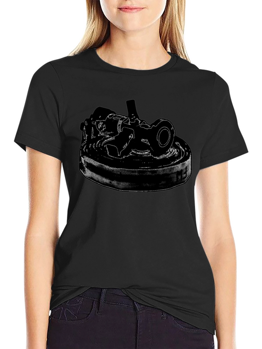 Black T-Shirt with Detailed Camera Print