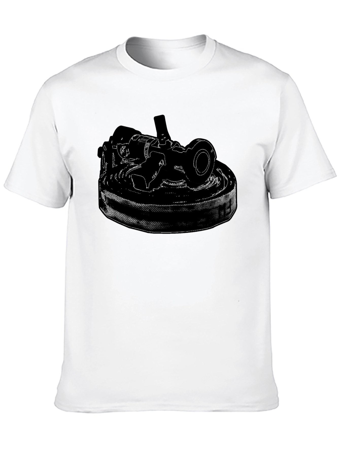 Black T-Shirt with Detailed Camera Print
