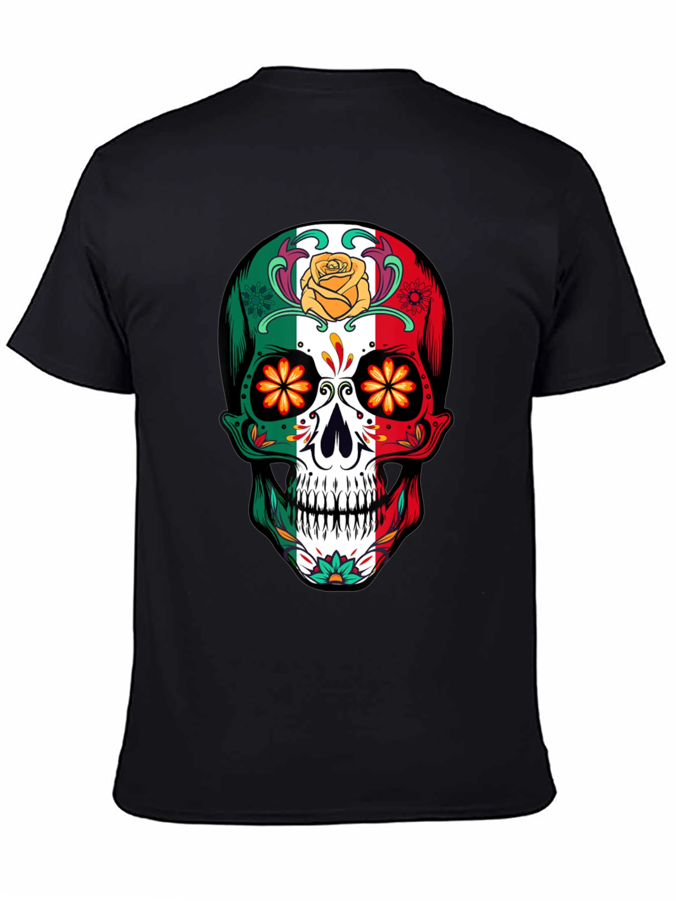 Mexican Flag Sugar Skull T-Shirt