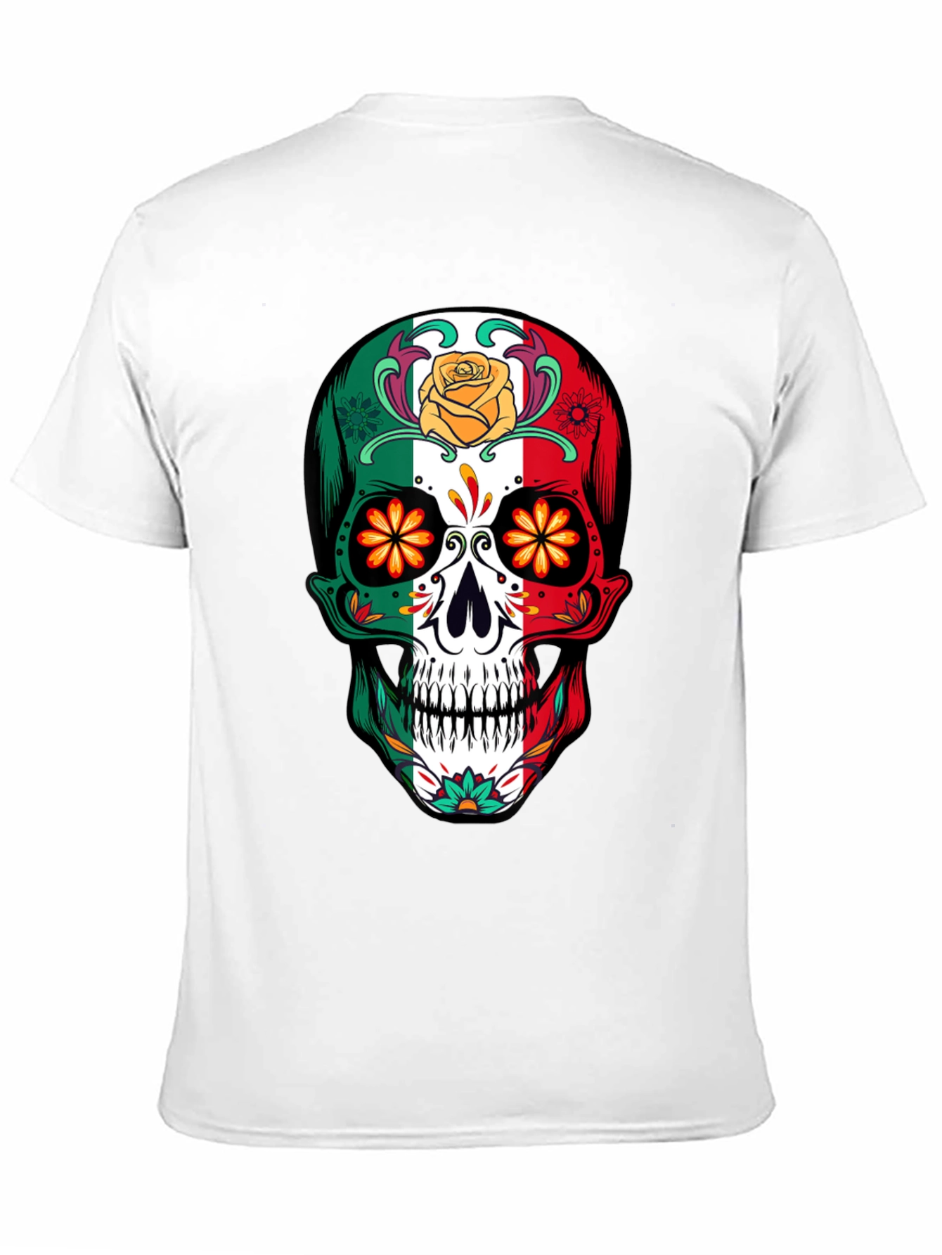 Mexican Flag Sugar Skull T-Shirt