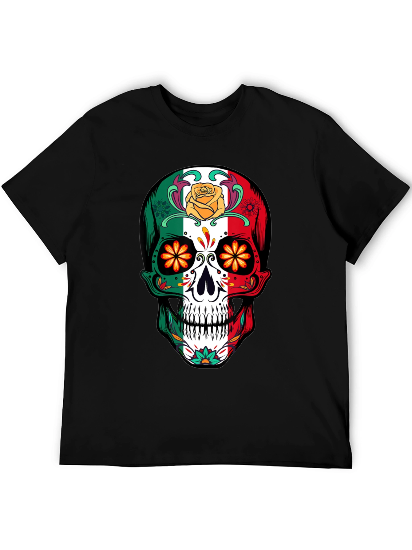 Mexican Flag Sugar Skull T-Shirt