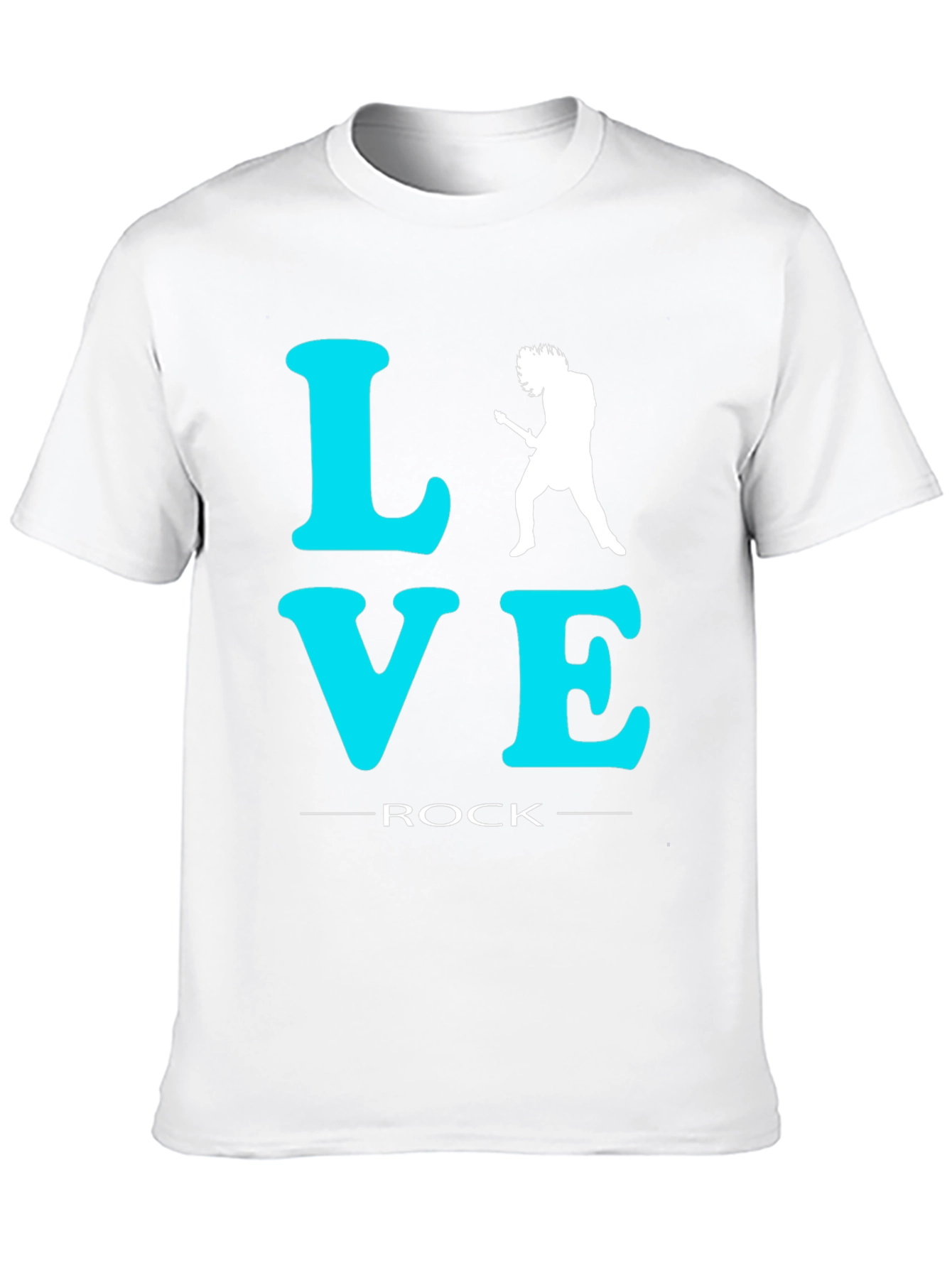 Love Rock Guitar T-Shirt - Black Crew Neck Tee