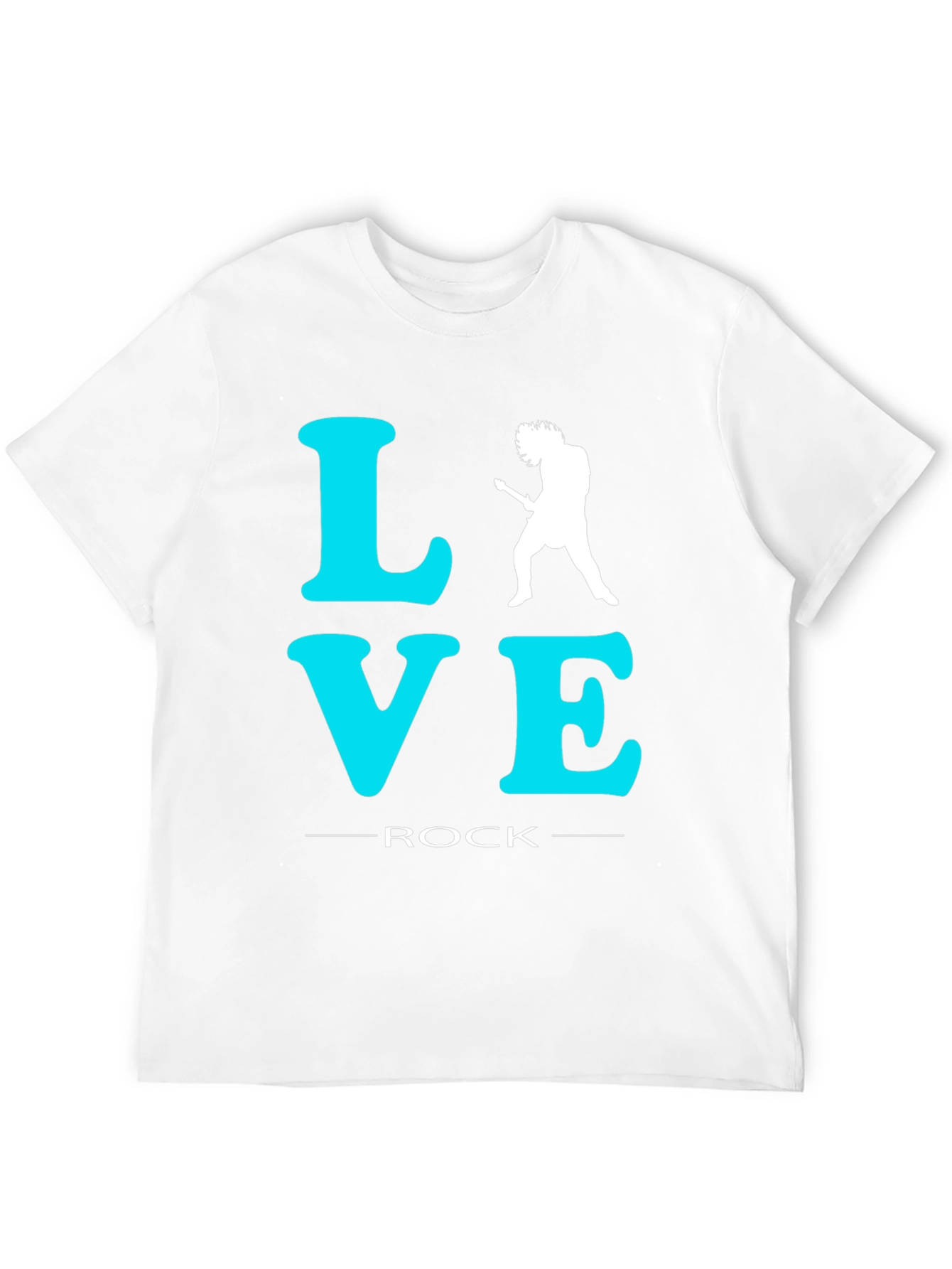 Love Rock Guitar T-Shirt - Black Crew Neck Tee