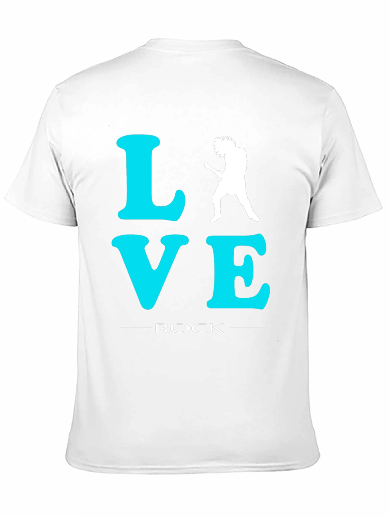 Love Rock Guitar T-Shirt - Black Crew Neck Tee