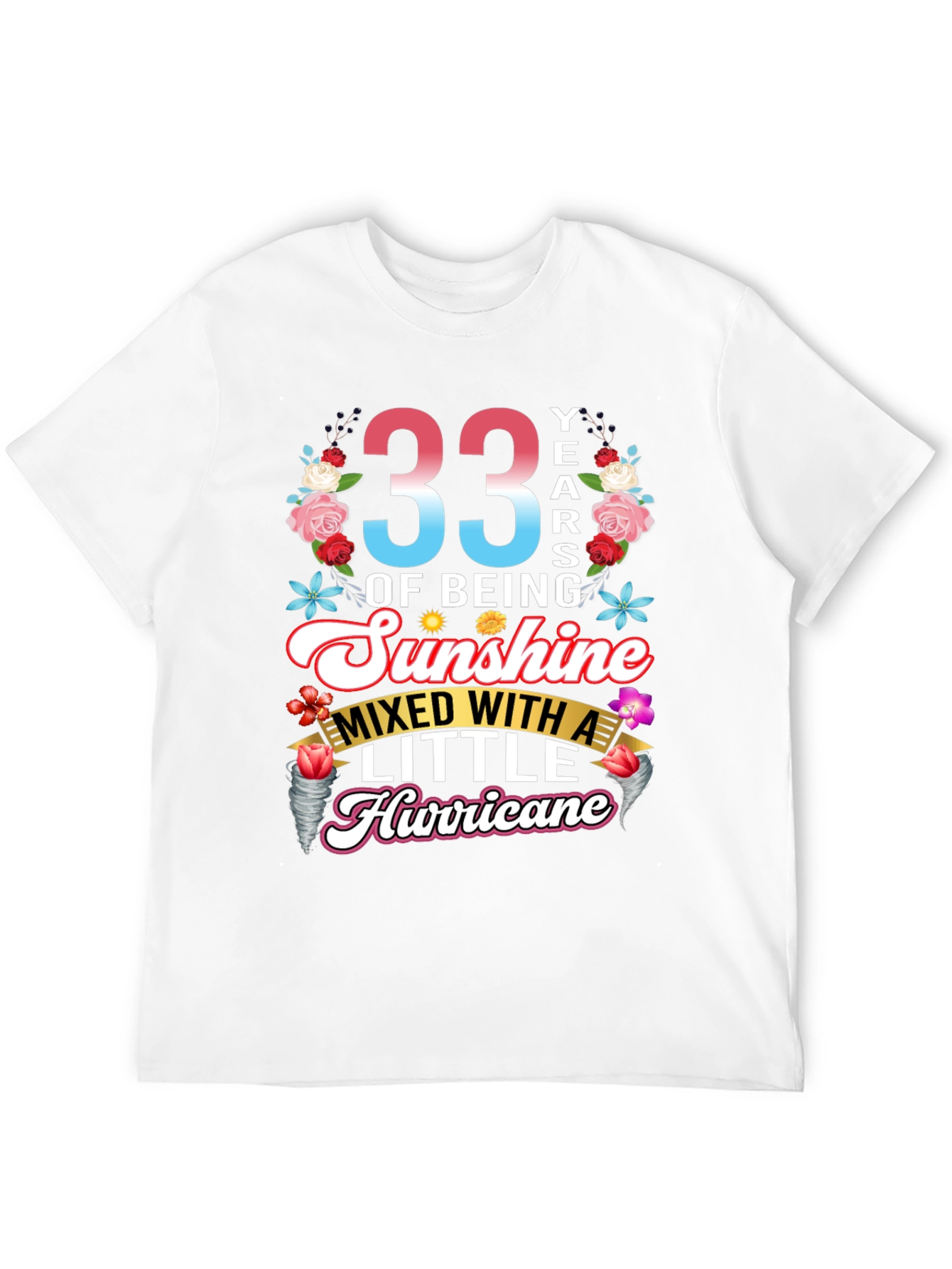 33 Years Sunshine Hurricane Graphic Tee