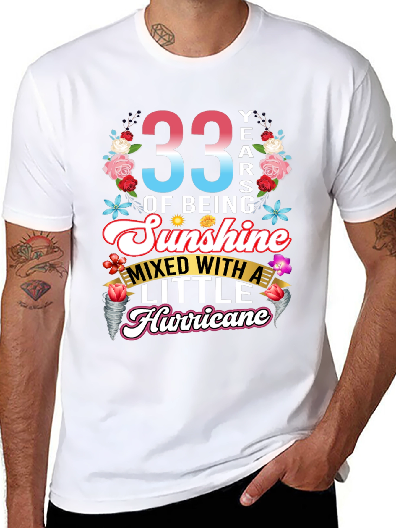 33 Years Sunshine Hurricane Graphic Tee